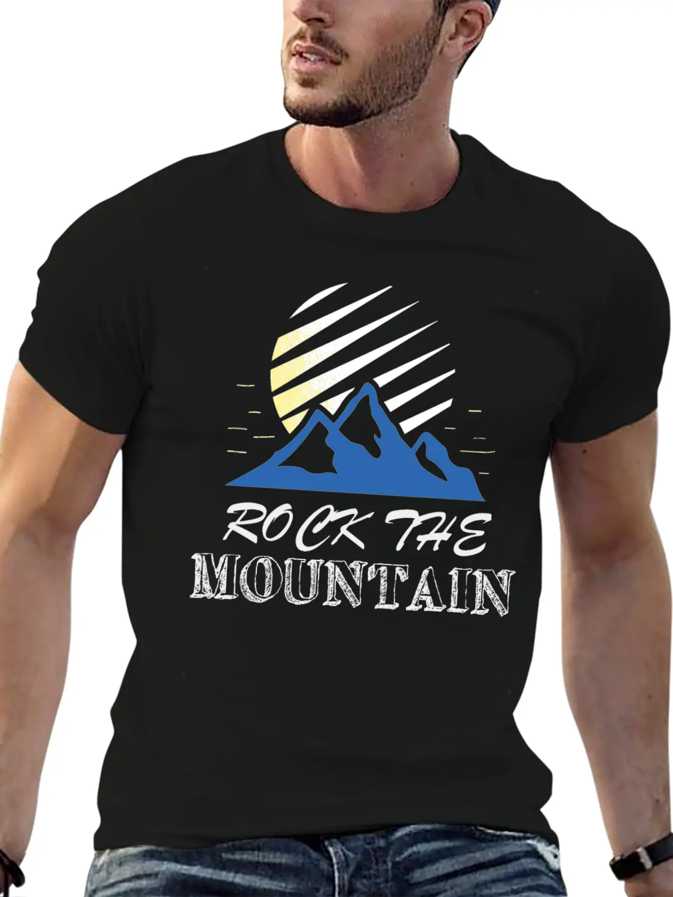Rock The Mountain Mountain At Sunrise Shirt Lightweight Cotton T-Shirt – Daily Comfort Graphic Shirt