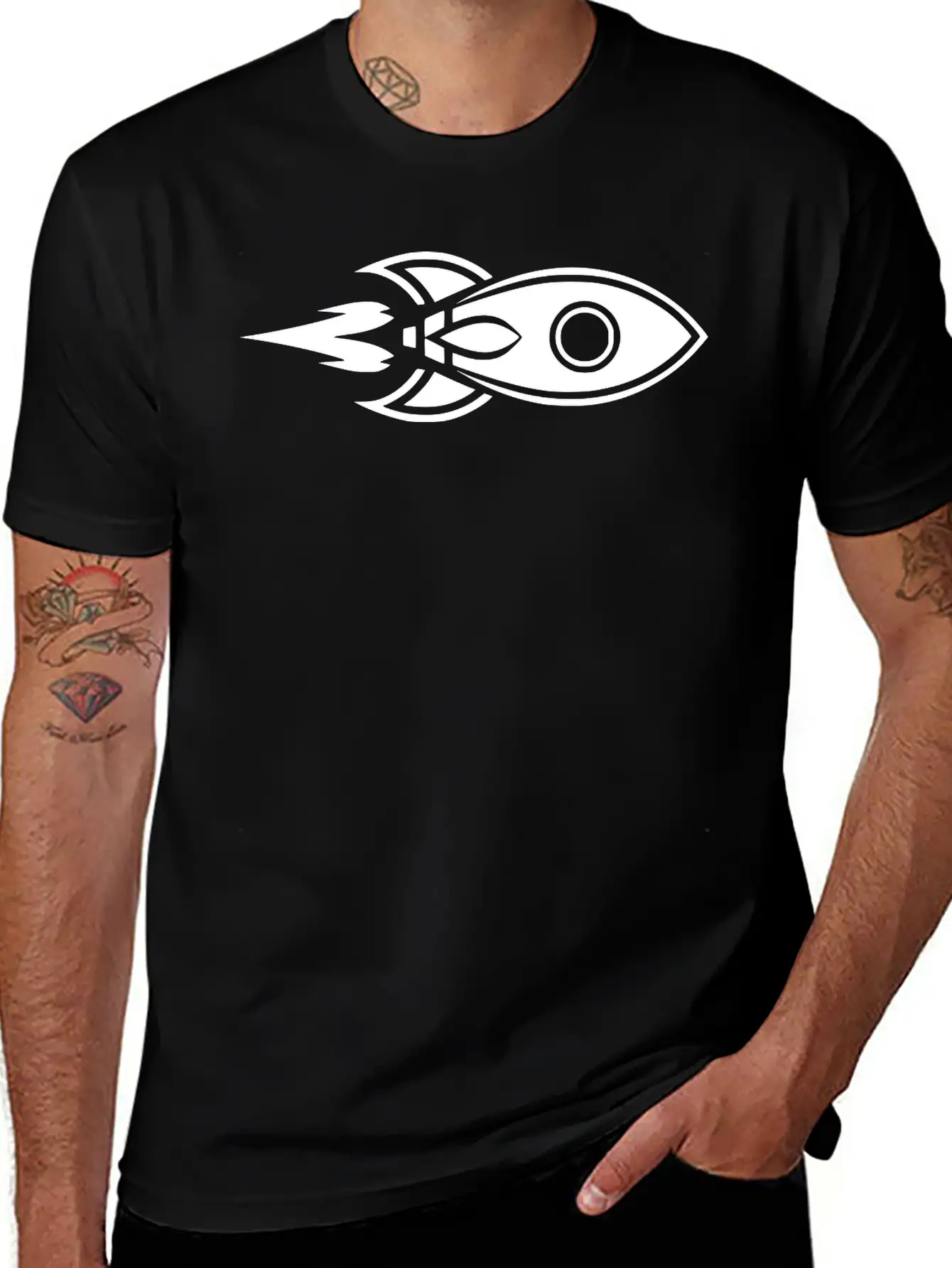 Rocket Ship, Space Travel Lightweight Cotton T-Shirt – Daily Comfort Graphic Shirt