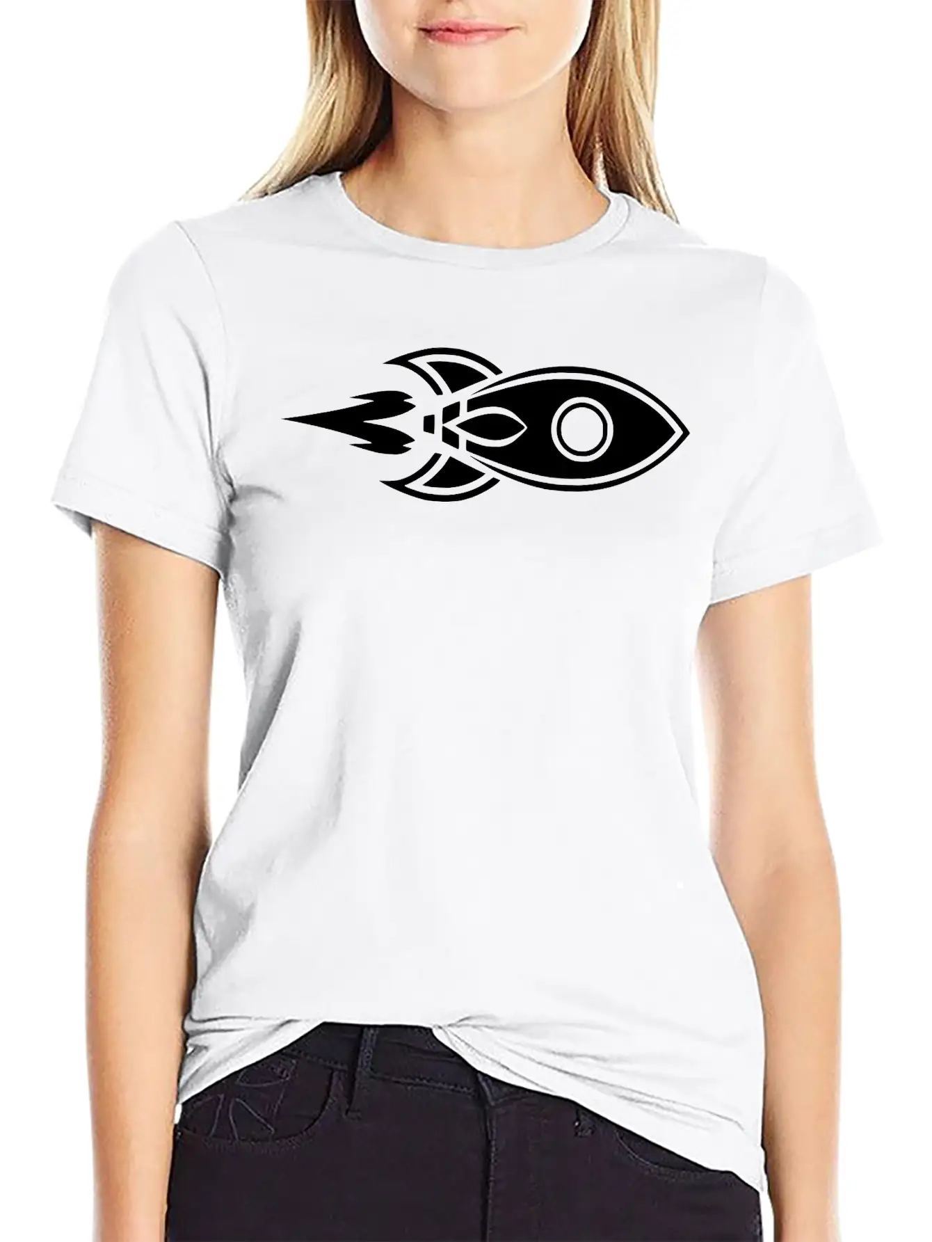 Rocket Ship, Space Travel Lightweight Cotton T-Shirt – Daily Comfort Graphic Shirt