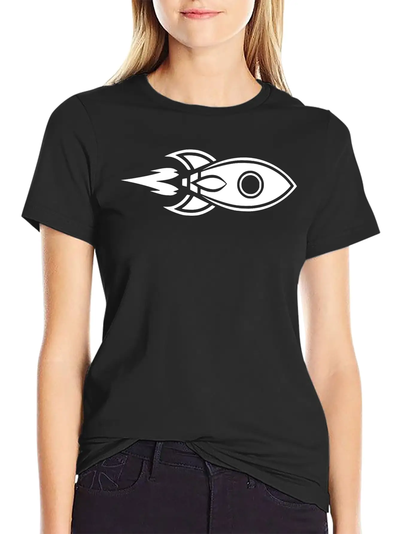 Rocket Ship, Space Travel Lightweight Cotton T-Shirt – Daily Comfort Graphic Shirt