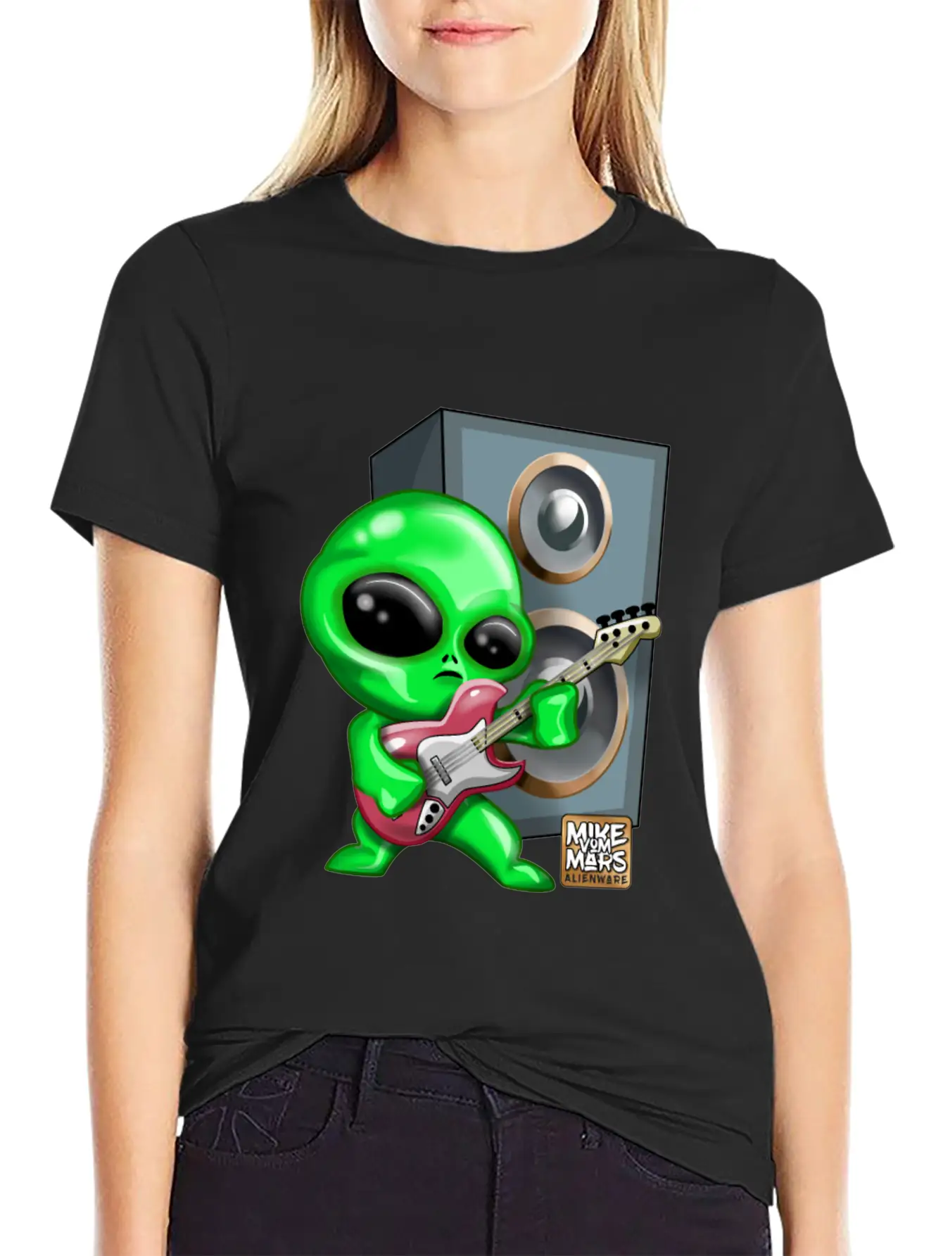 Rocking Alien Classic Fit Graphic Tee For Daily Comfort – Unisex Cotton Shirt