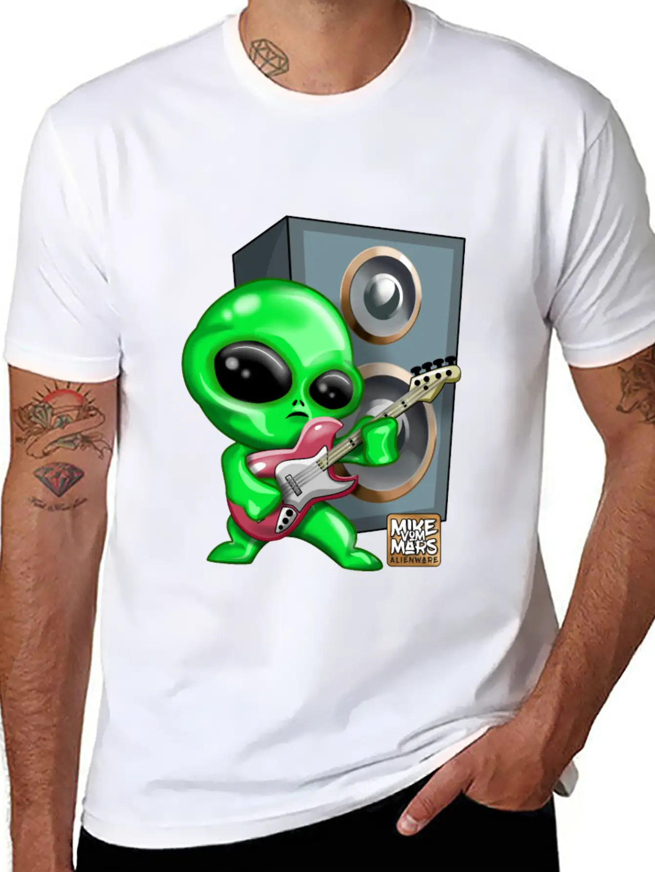 Rocking Alien Classic Fit Graphic Tee For Daily Comfort – Unisex Cotton Shirt