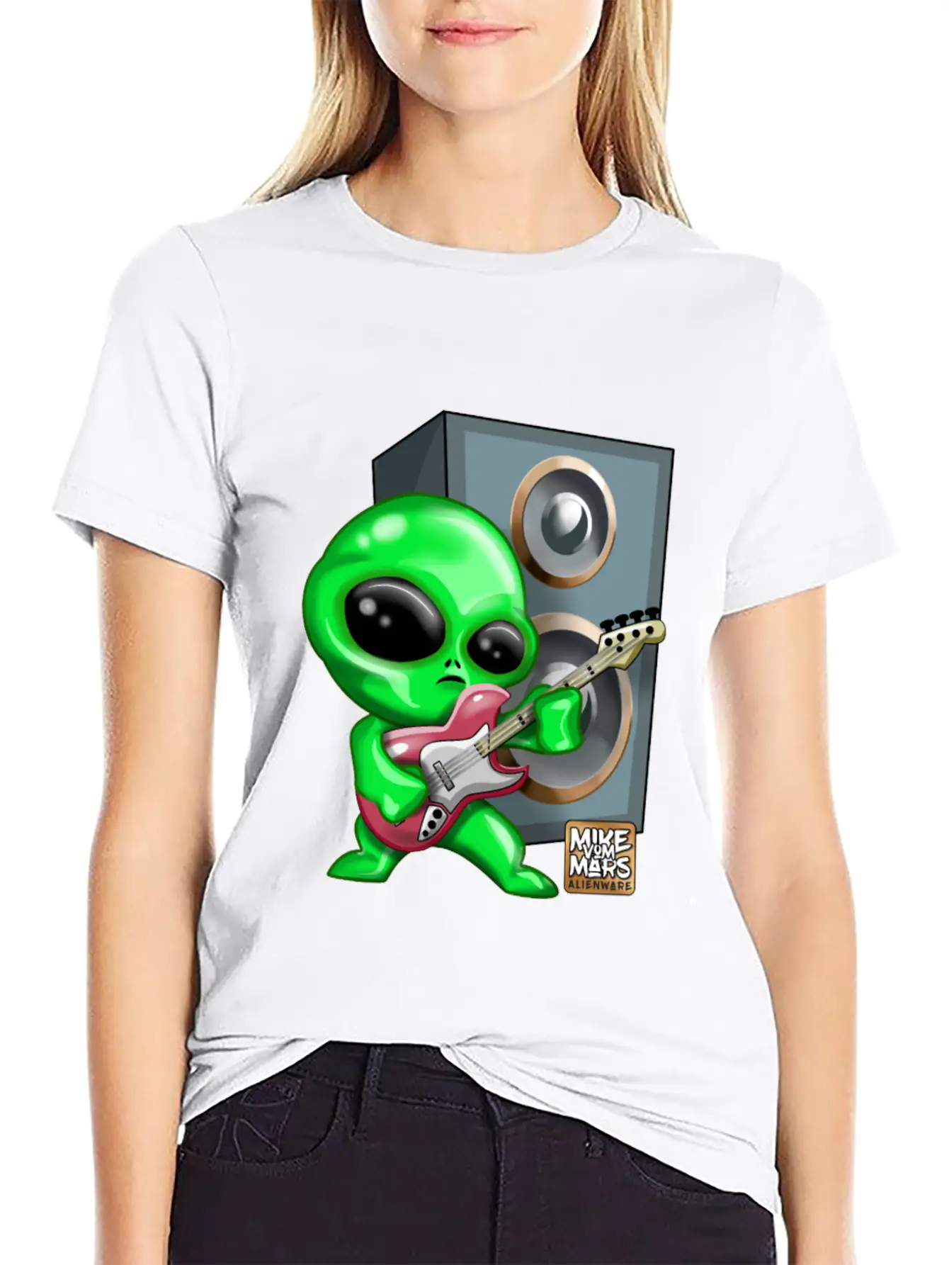 Rocking Alien Classic Fit Graphic Tee For Daily Comfort – Unisex Cotton Shirt