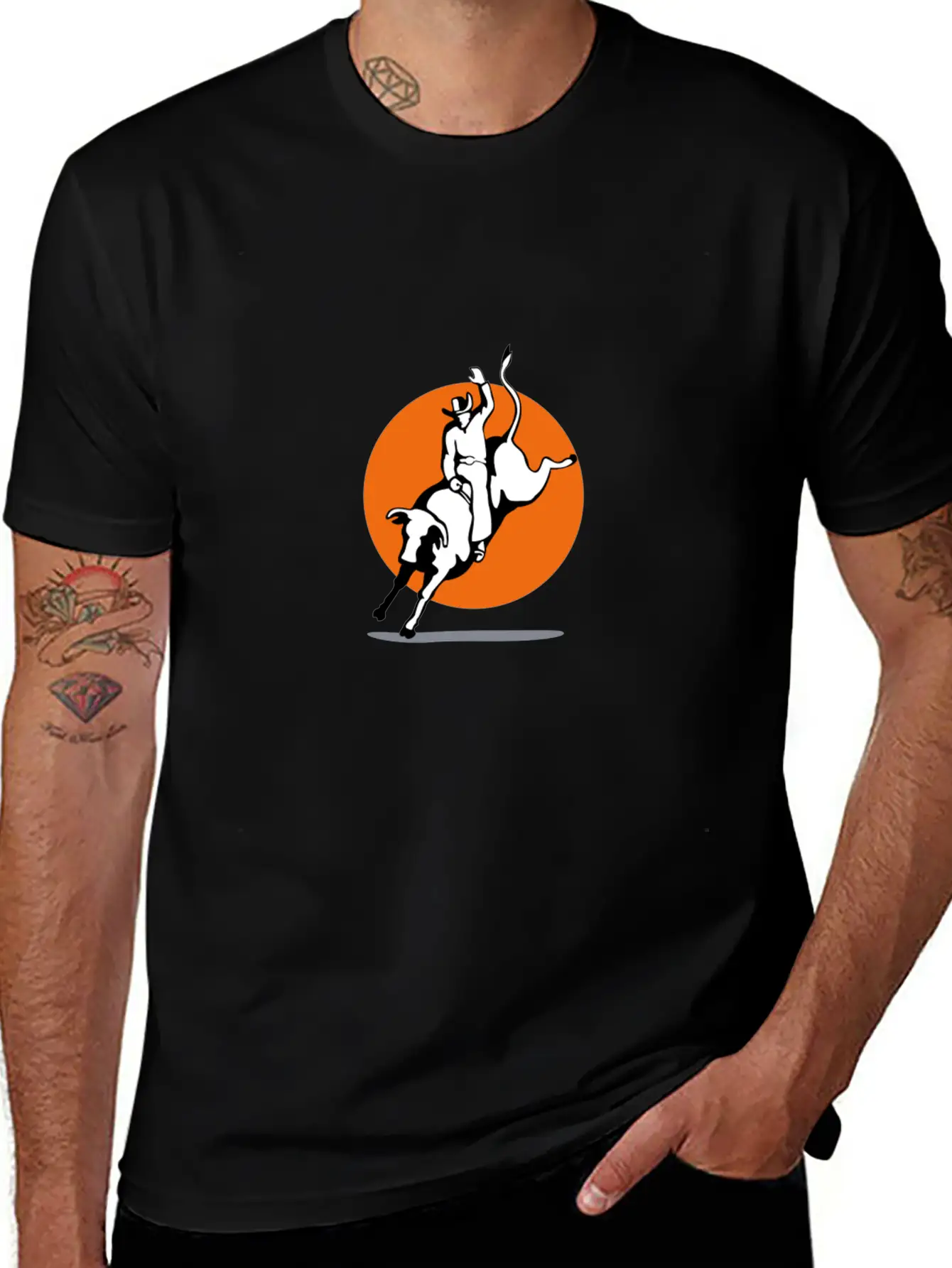 Rodeo Bull Rider Retro Modern Fit Casual T-Shirt – Clean And Versatile Design