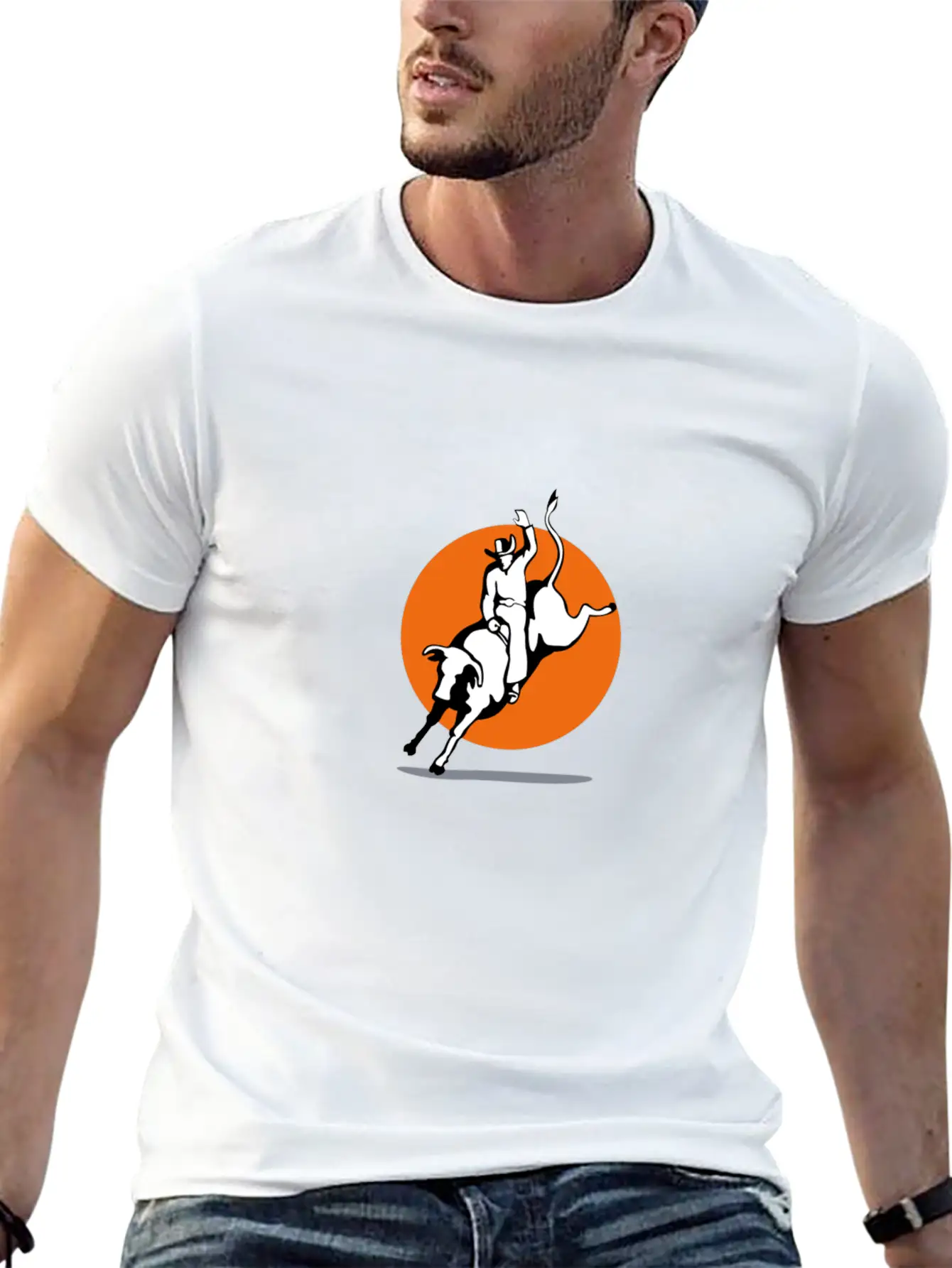 Rodeo Bull Rider Retro Modern Fit Casual T-Shirt – Clean And Versatile Design