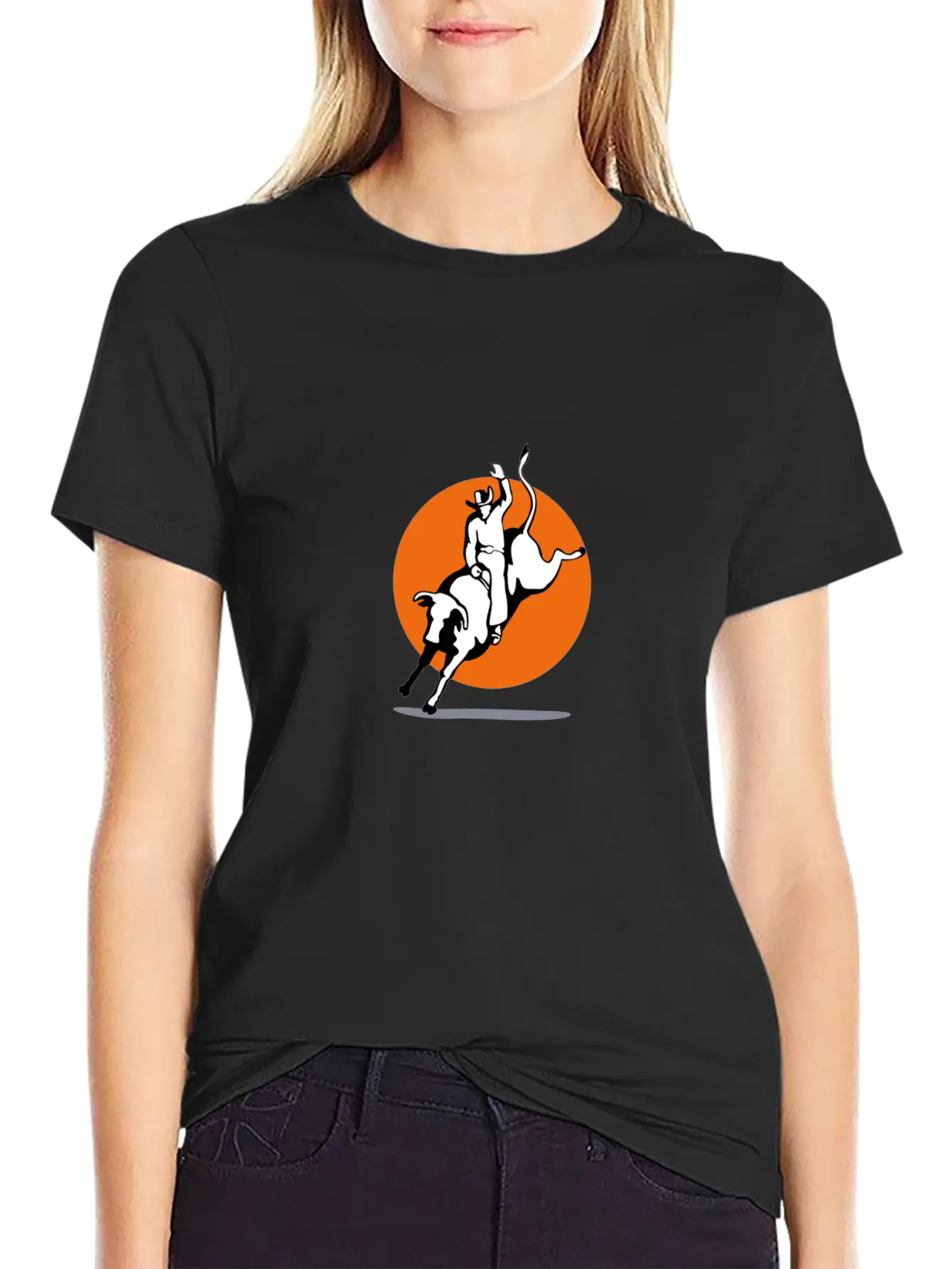 Rodeo Bull Rider Retro Modern Fit Casual T-Shirt – Clean And Versatile Design