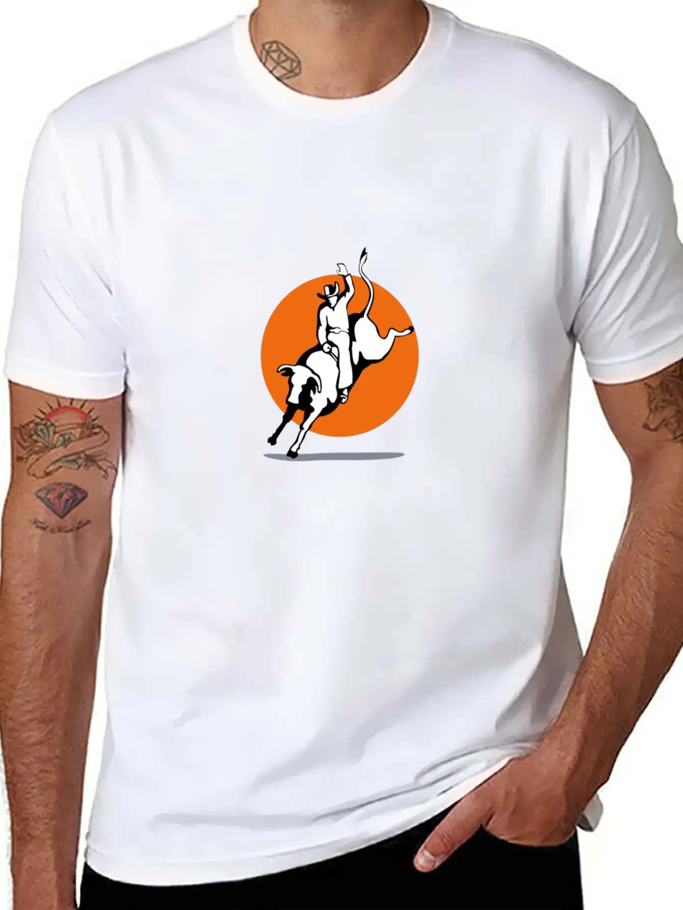 Rodeo Bull Rider Retro Modern Fit Casual T-Shirt – Clean And Versatile Design