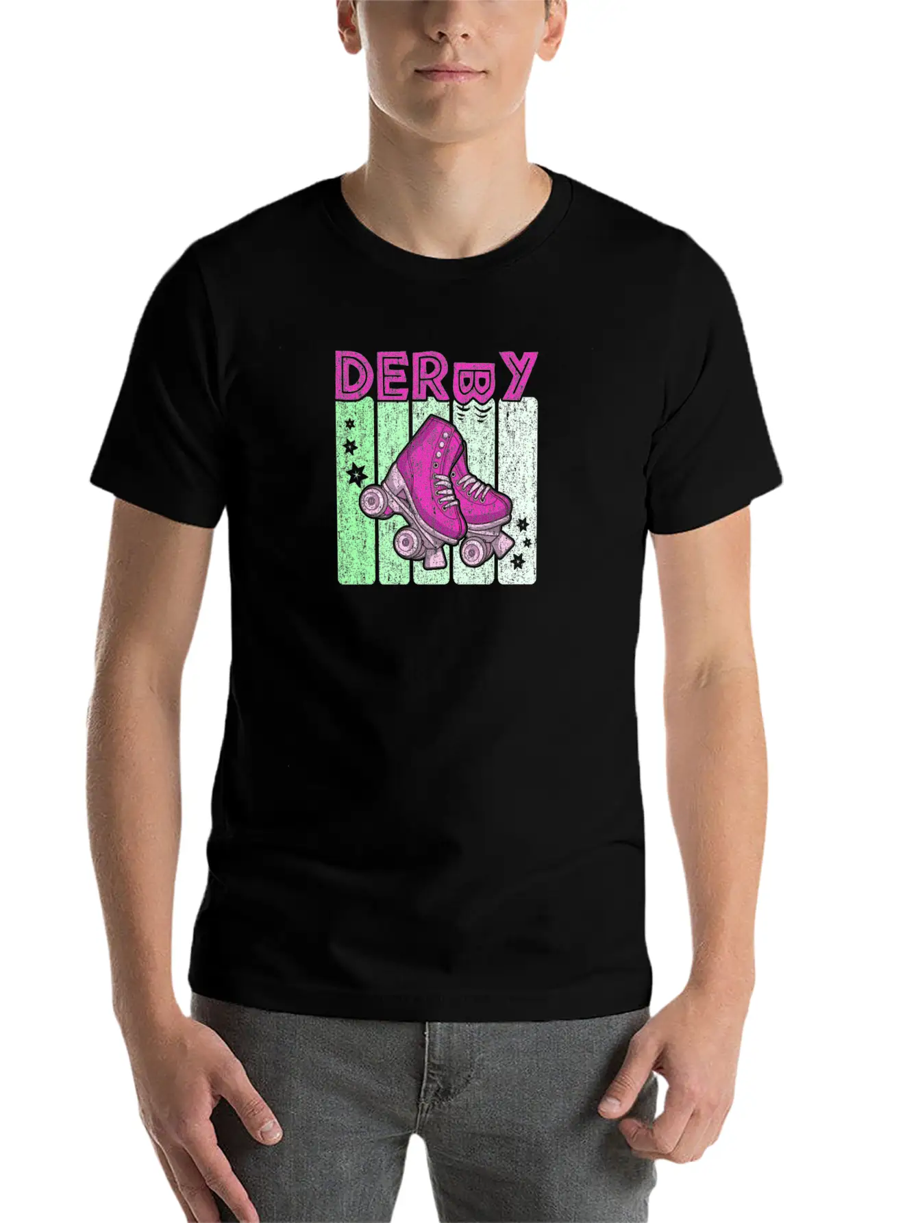 Roller Derby 70s Skate Disco Lightweight Cotton T-Shirt – Daily Comfort Graphic Shirt