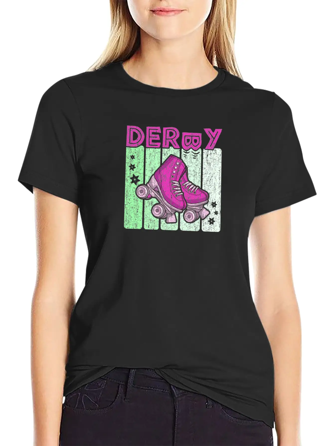 Roller Derby 70s Skate Disco Lightweight Cotton T-Shirt – Daily Comfort Graphic Shirt
