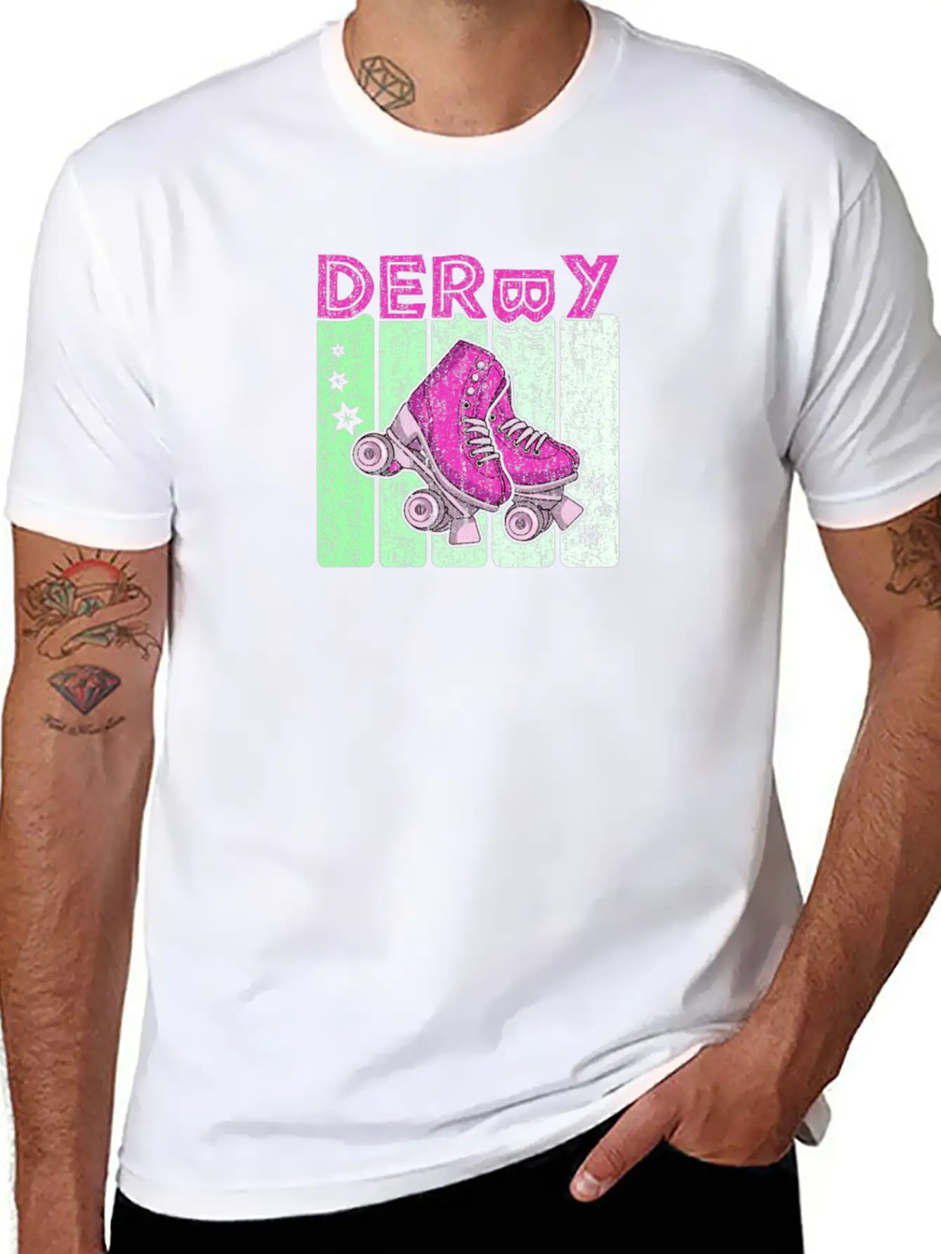 Roller Derby 70s Skate Disco Lightweight Cotton T-Shirt – Daily Comfort Graphic Shirt