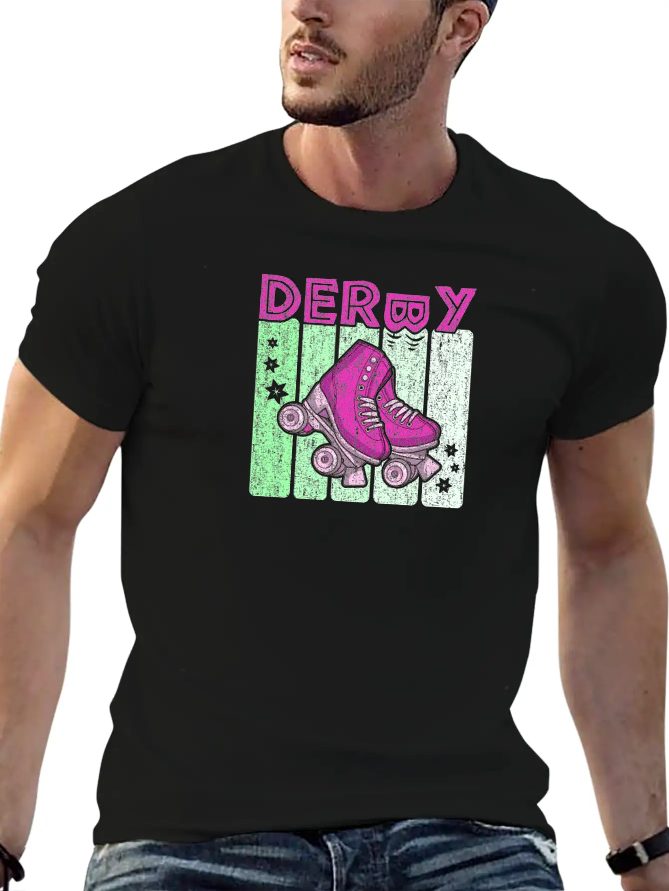 Roller Derby 70s Skate Disco Lightweight Cotton T-Shirt – Daily Comfort Graphic Shirt