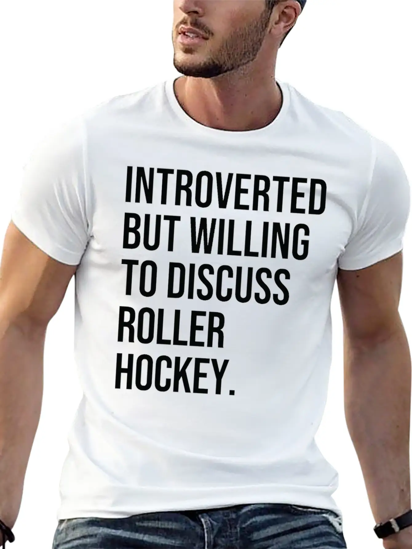Roller Hockey Funny Introverted Sport Saying Essential Cotton Tee For Daily Outfits – Unisex Style