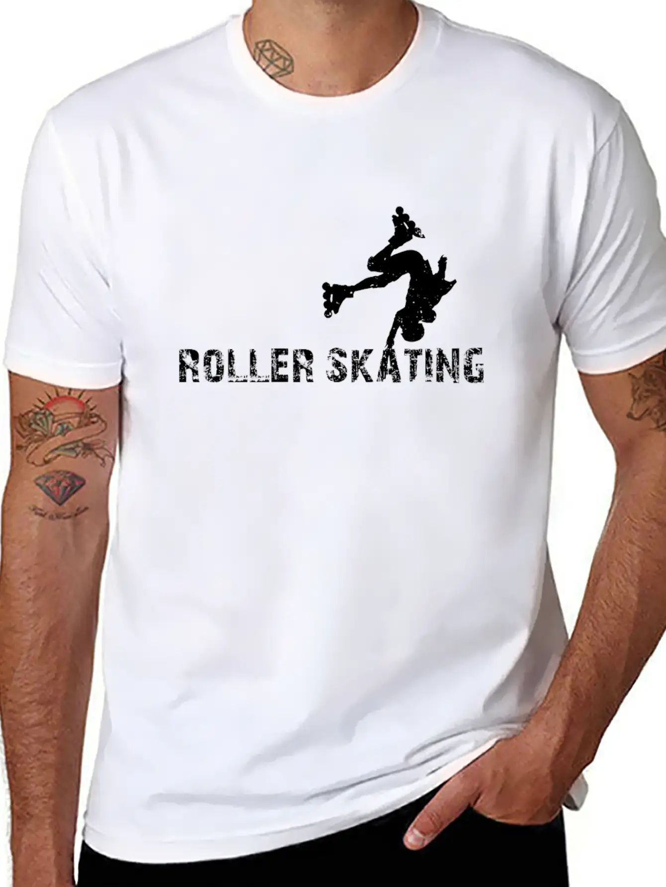 Roller Skates Roller Skating Silhouette Roller Ska Comfortable Minimalist Graphic Tee – Summer Style Essential