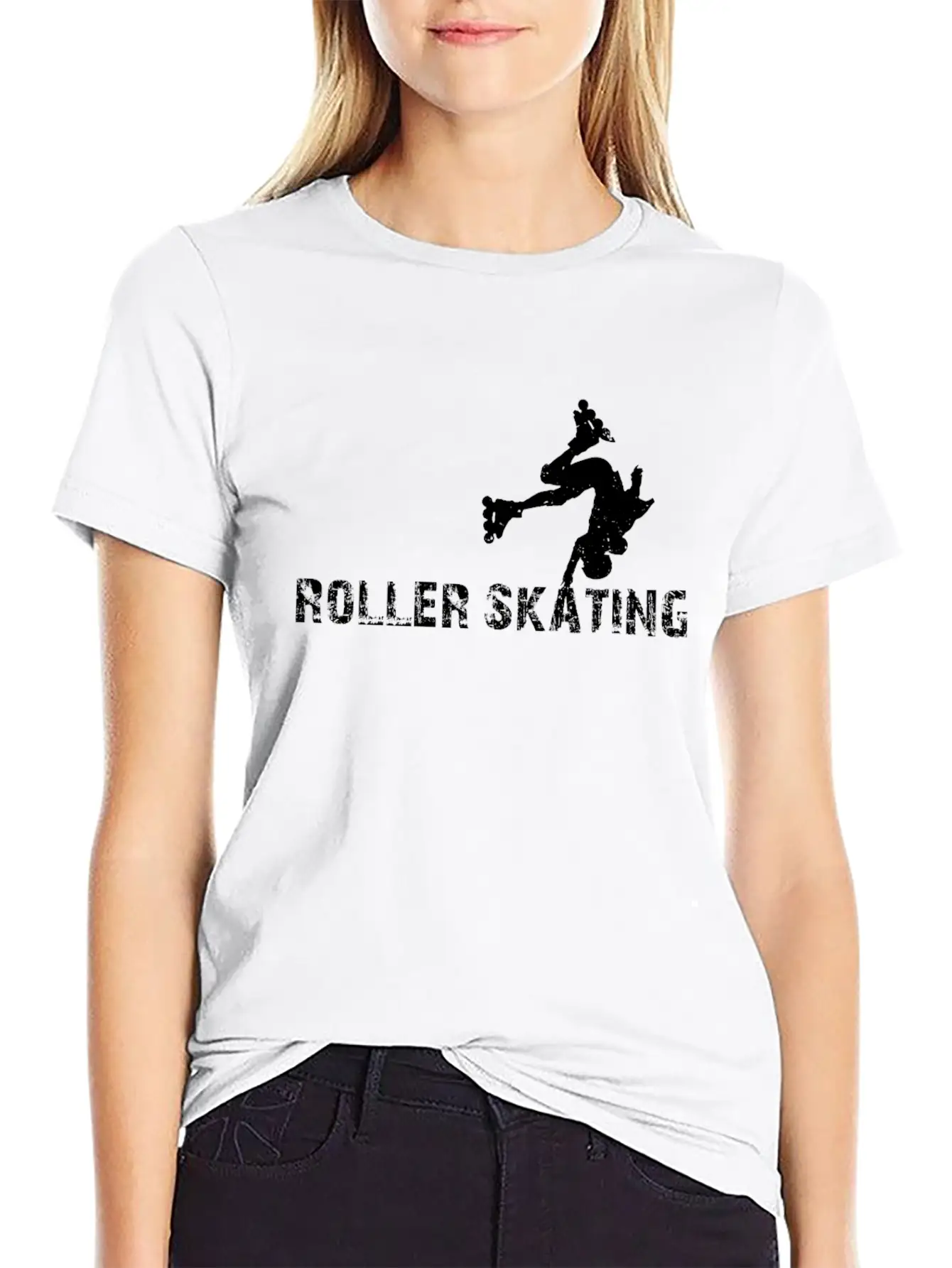 Roller Skates Roller Skating Silhouette Roller Ska Comfortable Minimalist Graphic Tee – Summer Style Essential