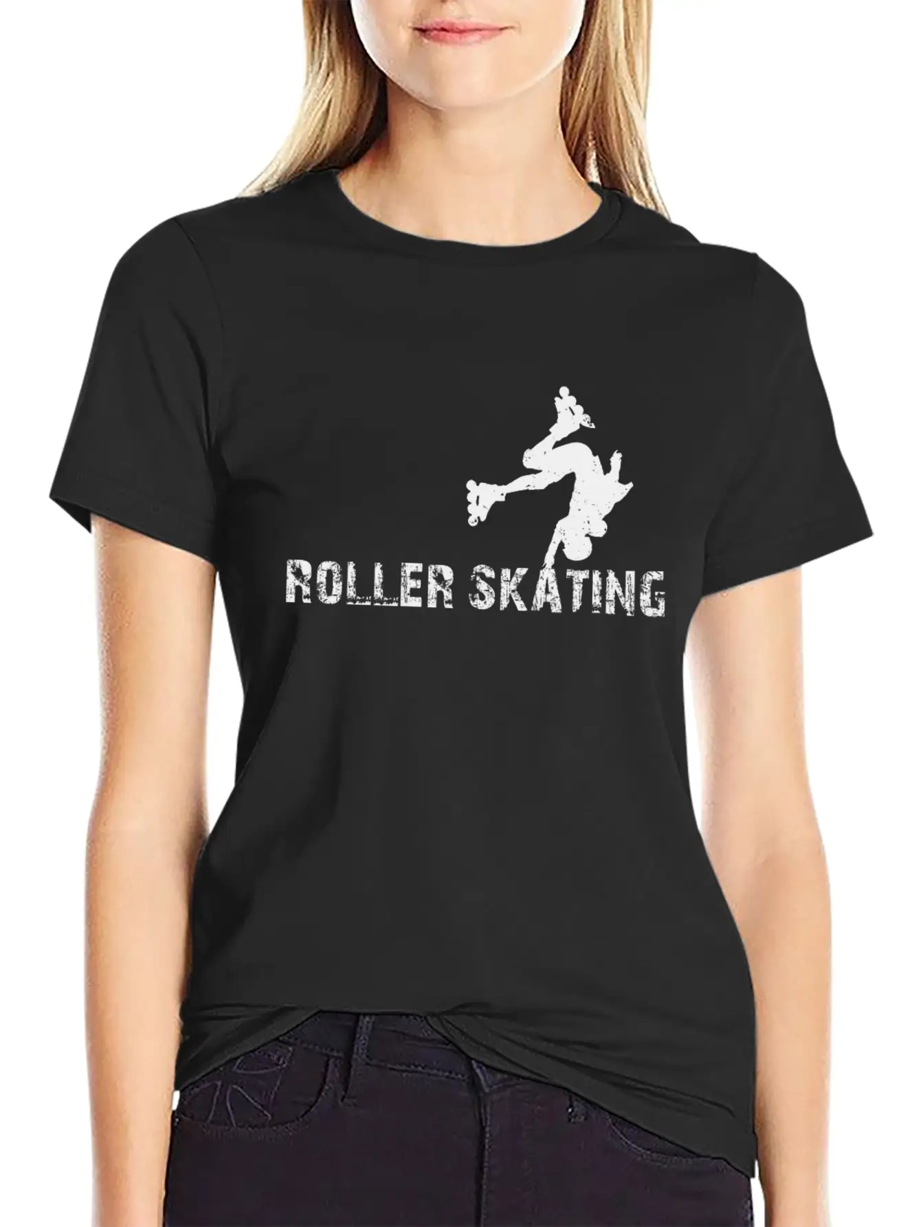 Roller Skates Roller Skating Silhouette Roller Ska Comfortable Minimalist Graphic Tee – Summer Style Essential