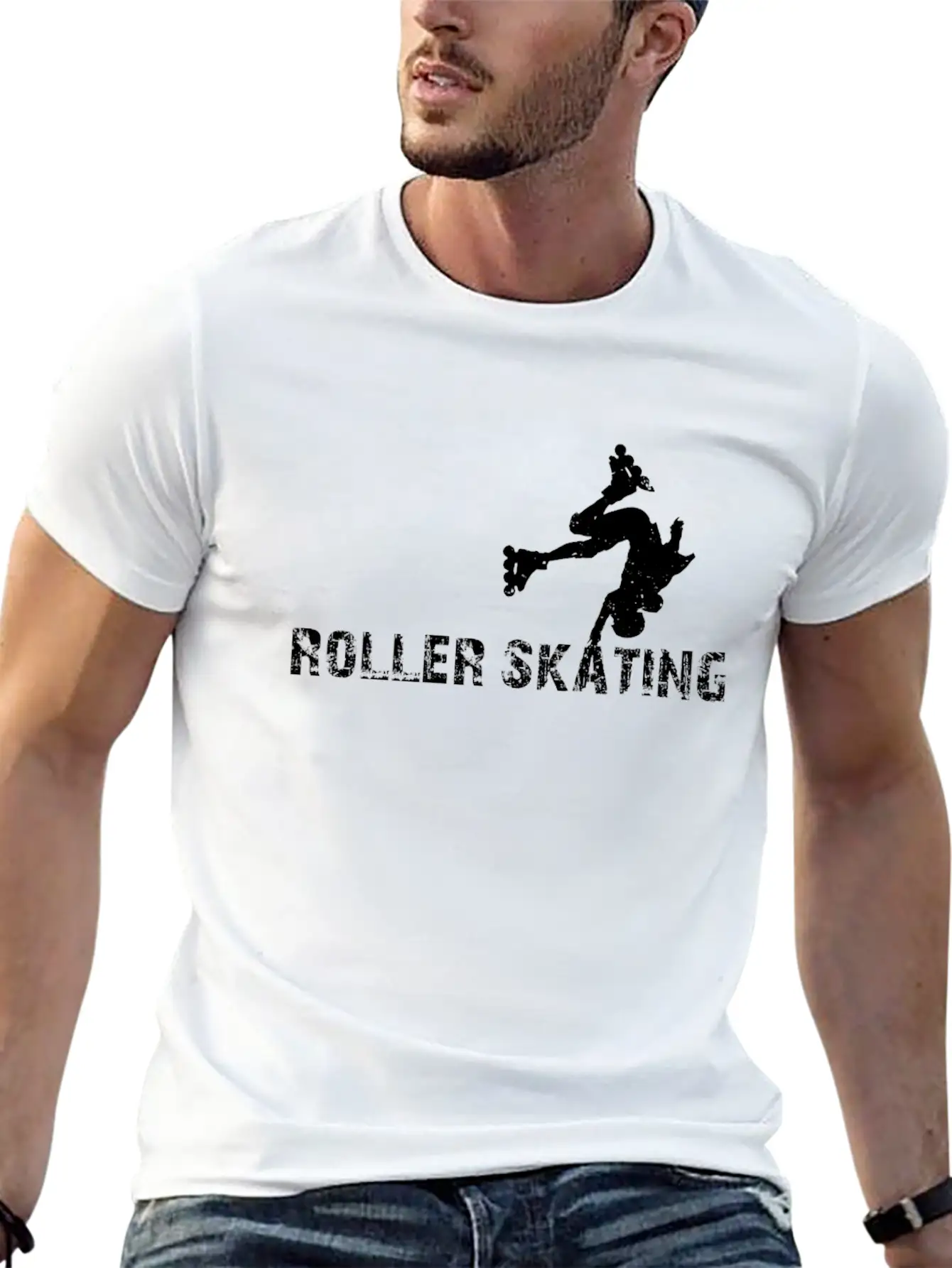 Roller Skates Roller Skating Silhouette Roller Ska Comfortable Minimalist Graphic Tee – Summer Style Essential