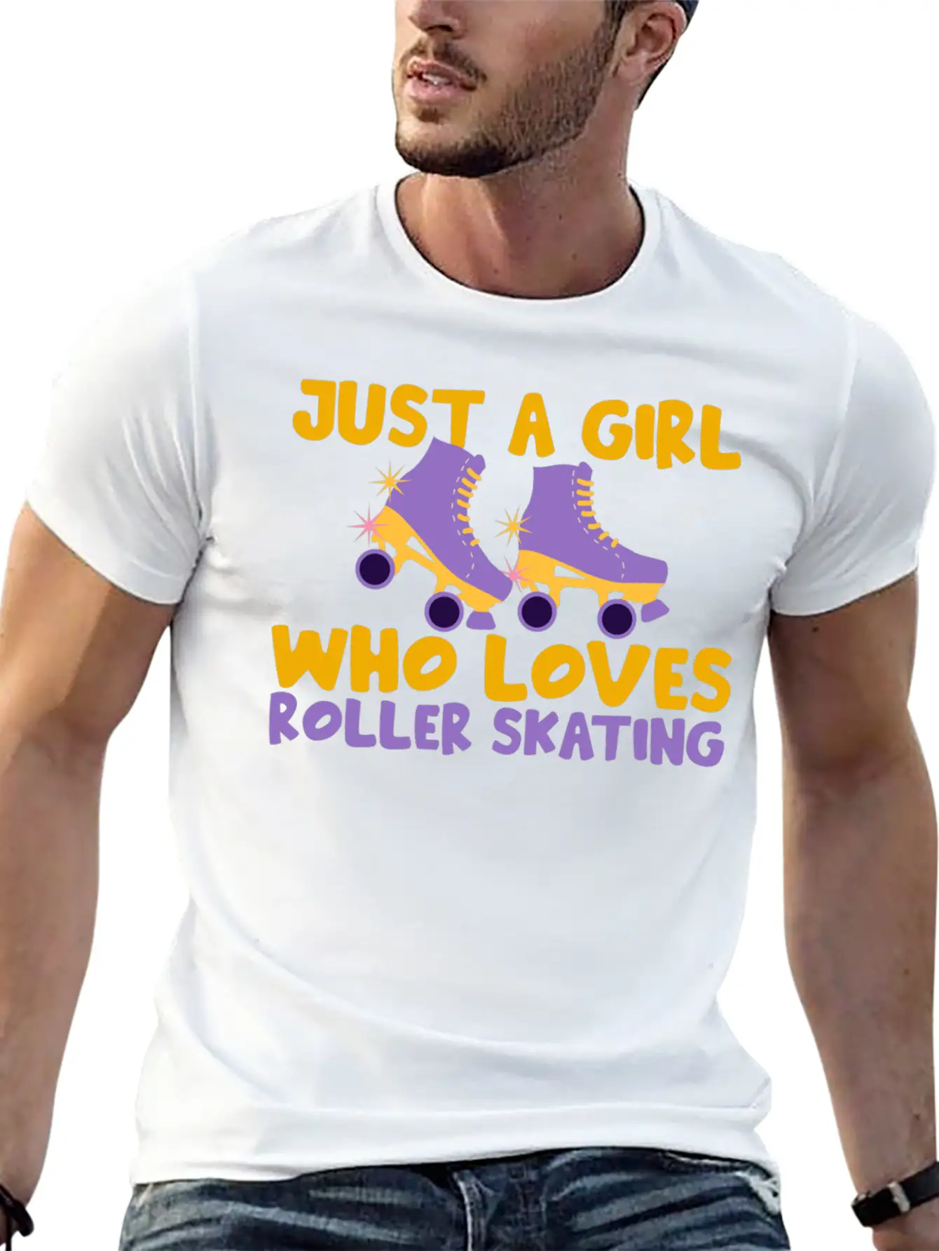 Roller Skating Skater Girl Modern Fit Casual T-Shirt – Clean And Versatile Design
