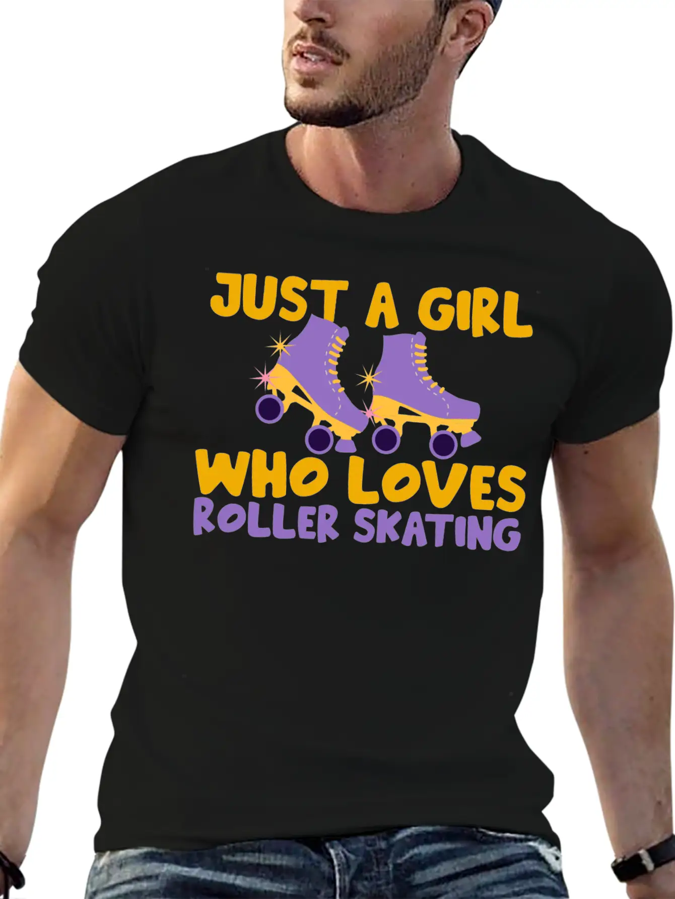 Roller Skating Skater Girl Modern Fit Casual T-Shirt – Clean And Versatile Design