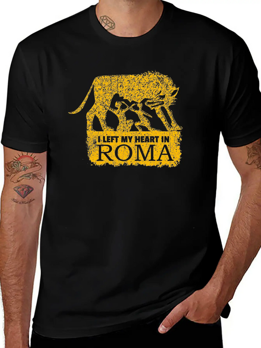 Roma Wolf Grunge Classic Fit Graphic Tee For Daily Comfort – Unisex Cotton Shirt