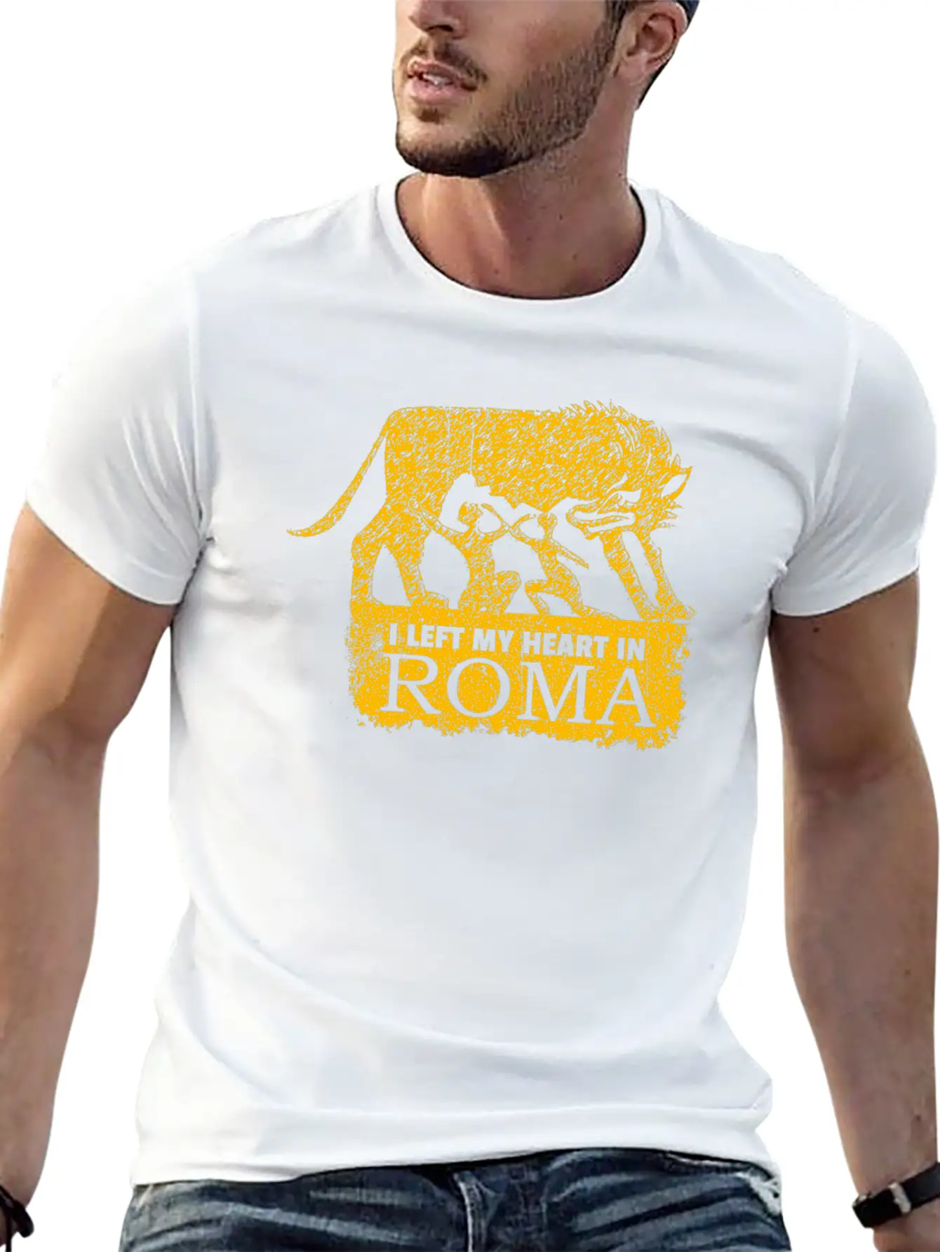 Roma Wolf Grunge Classic Fit Graphic Tee For Daily Comfort – Unisex Cotton Shirt