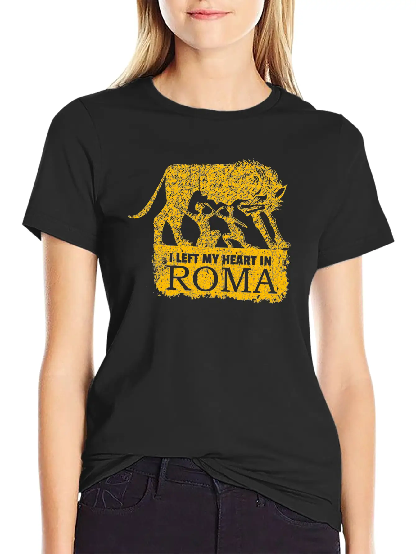 Roma Wolf Grunge Classic Fit Graphic Tee For Daily Comfort – Unisex Cotton Shirt