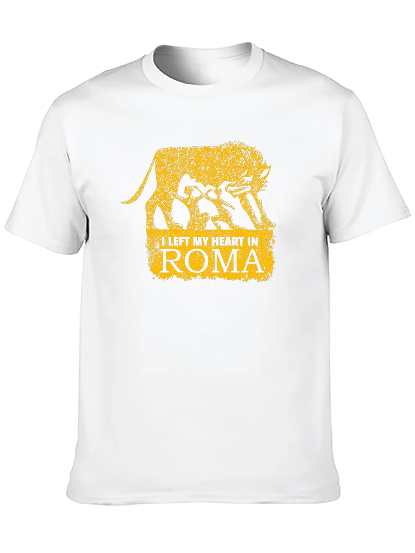 Roma Wolf Grunge Classic Fit Graphic Tee For Daily Comfort – Unisex Cotton Shirt