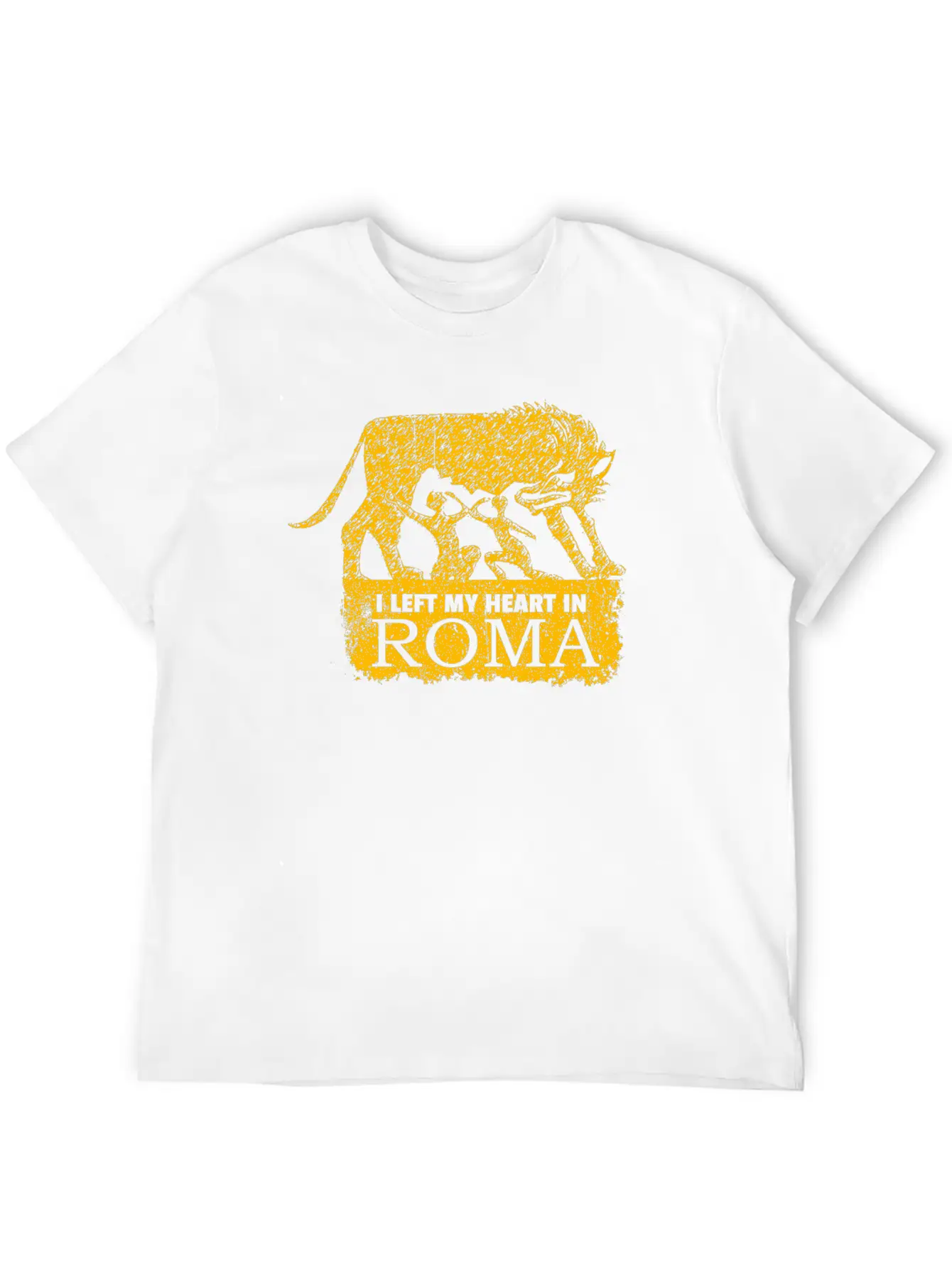 Roma Wolf Grunge Classic Fit Graphic Tee For Daily Comfort – Unisex Cotton Shirt