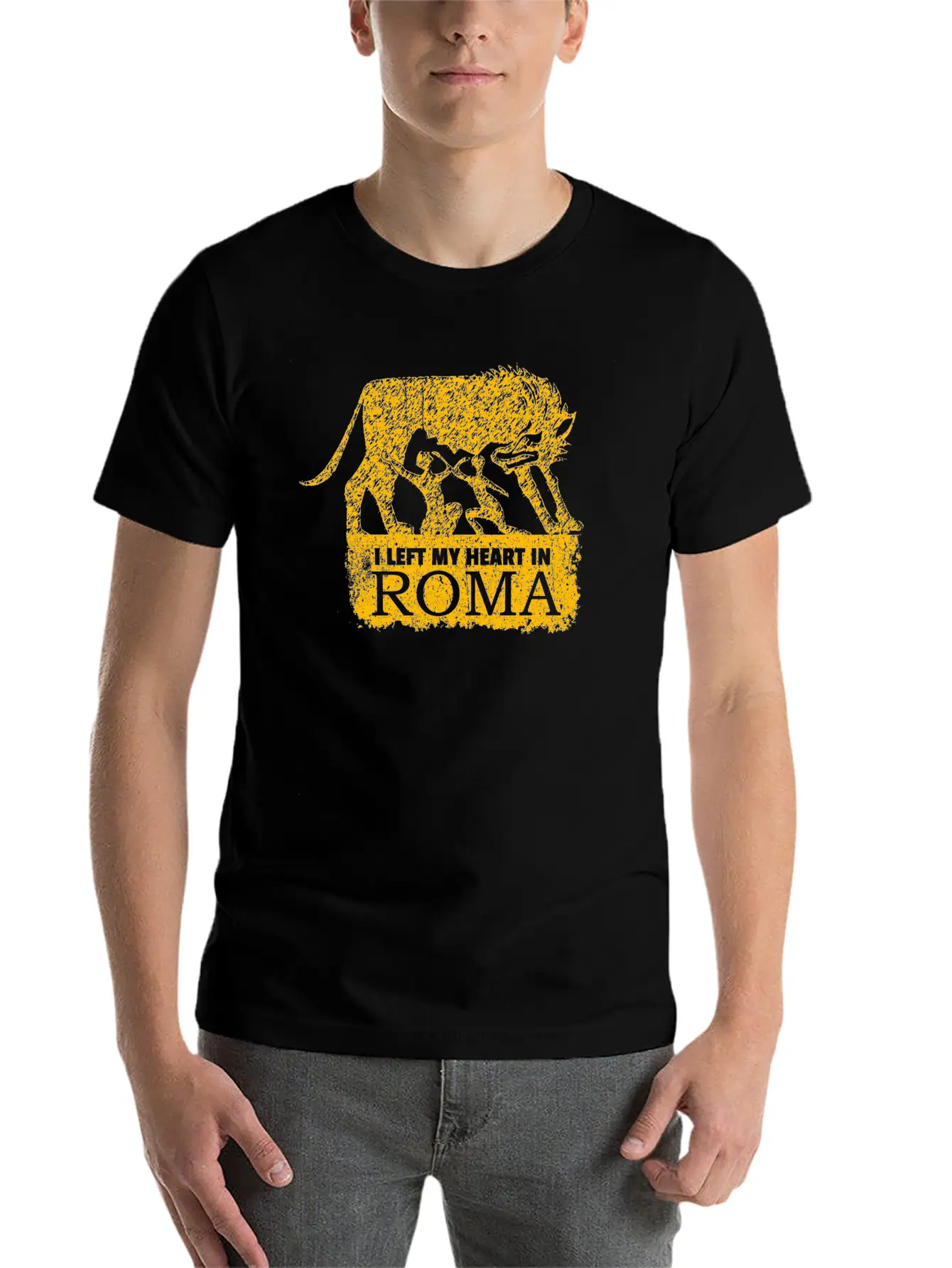 Roma Wolf Grunge Classic Fit Graphic Tee For Daily Comfort – Unisex Cotton Shirt