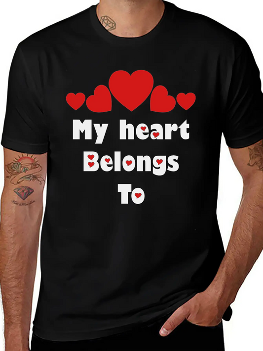 ❤️✦°•Romantic Proposal-My Heart Belongs To Relaxed Everyday Tee – Lightweight And Durable Cotton