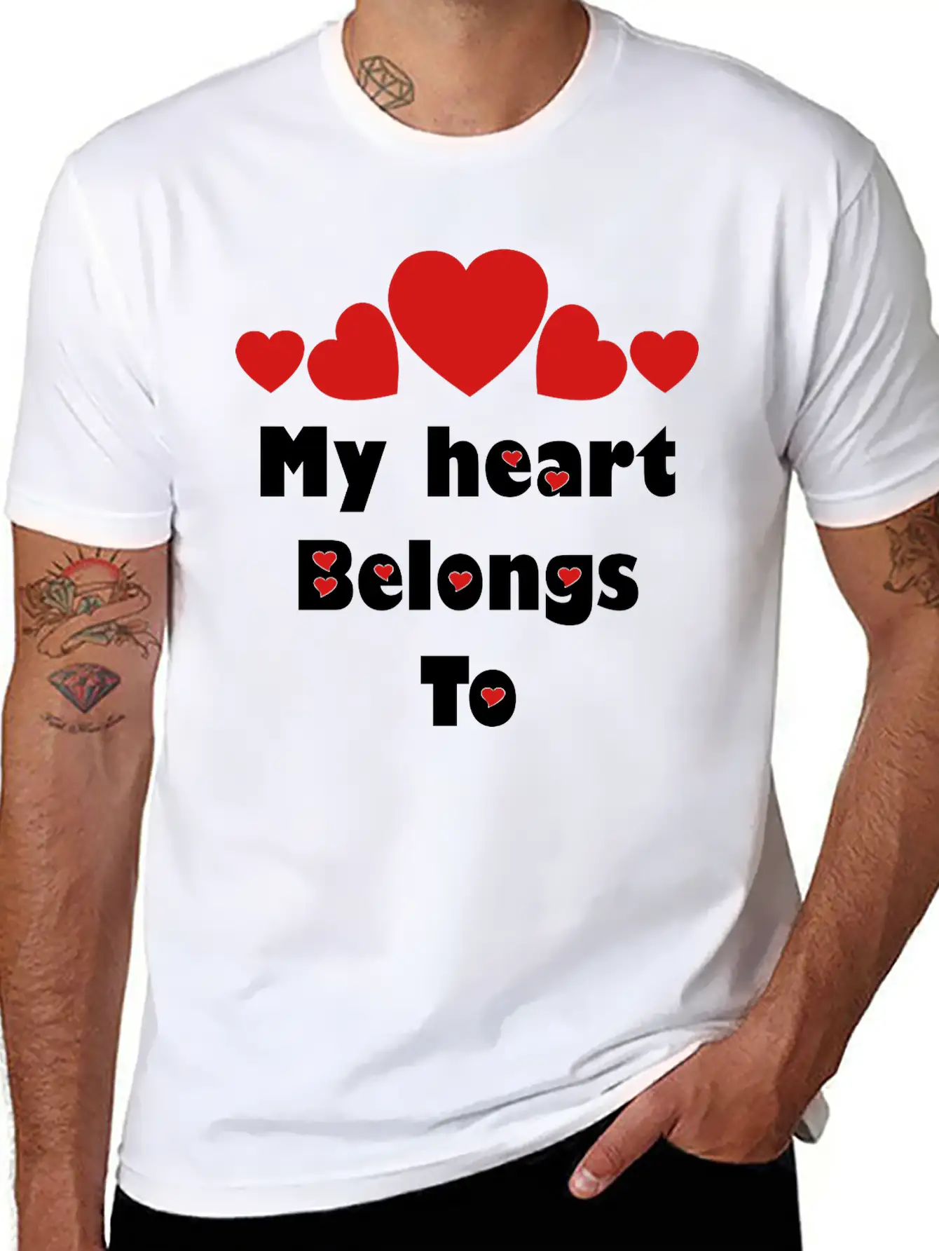 ❤️✦°•Romantic Proposal-My Heart Belongs To Relaxed Everyday Tee – Lightweight And Durable Cotton