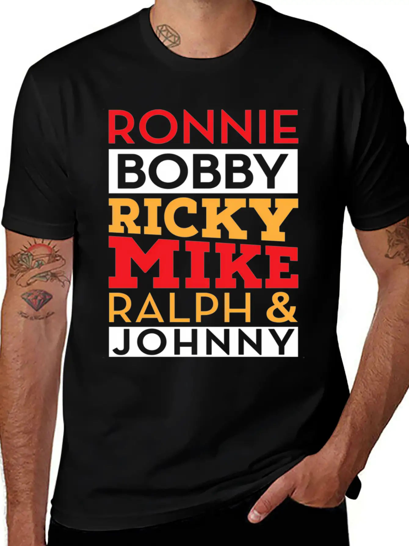 Ronnie Bobby Ricky Mike Ralph And Johnny Unisex Casual T-Shirt – Clean Design For Daily Comfort