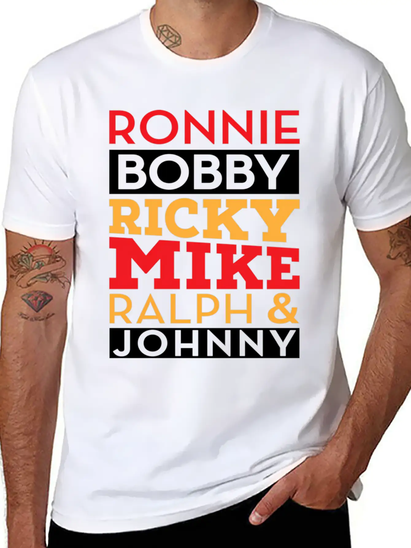 Ronnie Bobby Ricky Mike Ralph And Johnny Unisex Casual T-Shirt – Clean Design For Daily Comfort