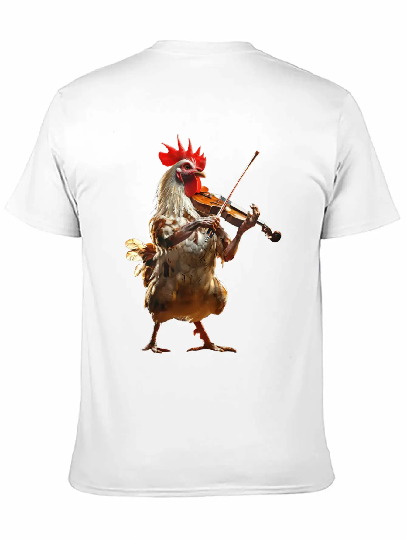 Rooster Violin Lightweight Cotton T-Shirt – Daily Comfort Graphic Shirt
