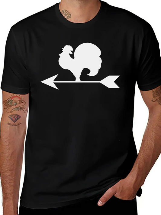 Rooster Weather Vane Silhouette Unisex Casual T-Shirt – Clean Design For Daily Comfort