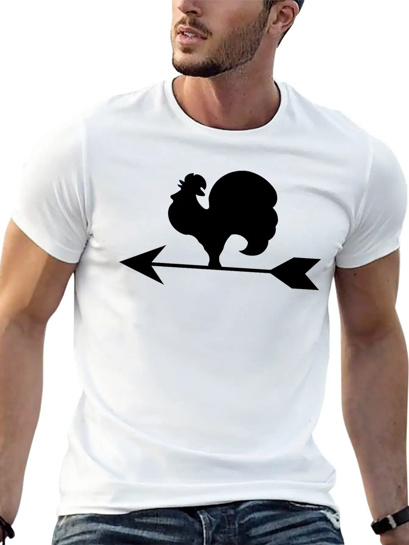 Rooster Weather Vane Silhouette Unisex Casual T-Shirt – Clean Design For Daily Comfort