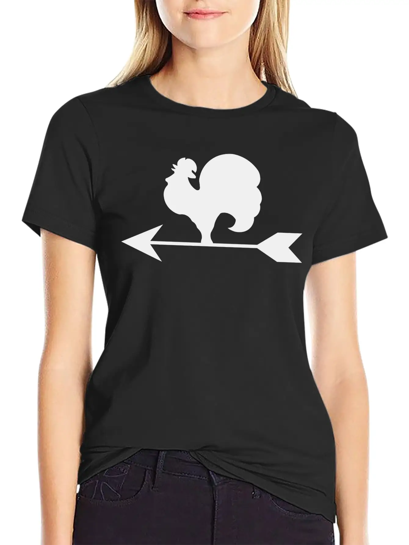 Rooster Weather Vane Silhouette Unisex Casual T-Shirt – Clean Design For Daily Comfort