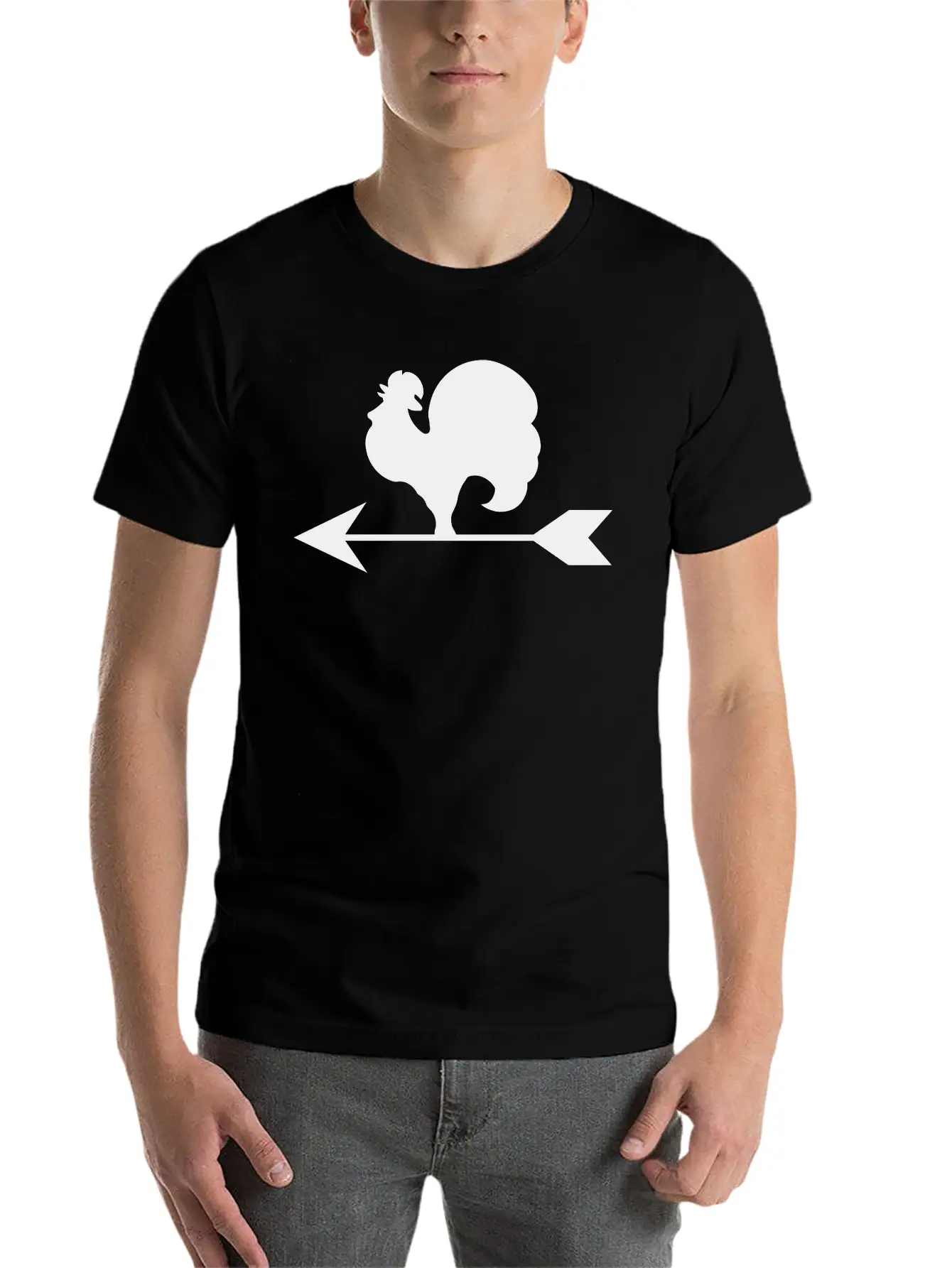 Rooster Weather Vane Silhouette Unisex Casual T-Shirt – Clean Design For Daily Comfort