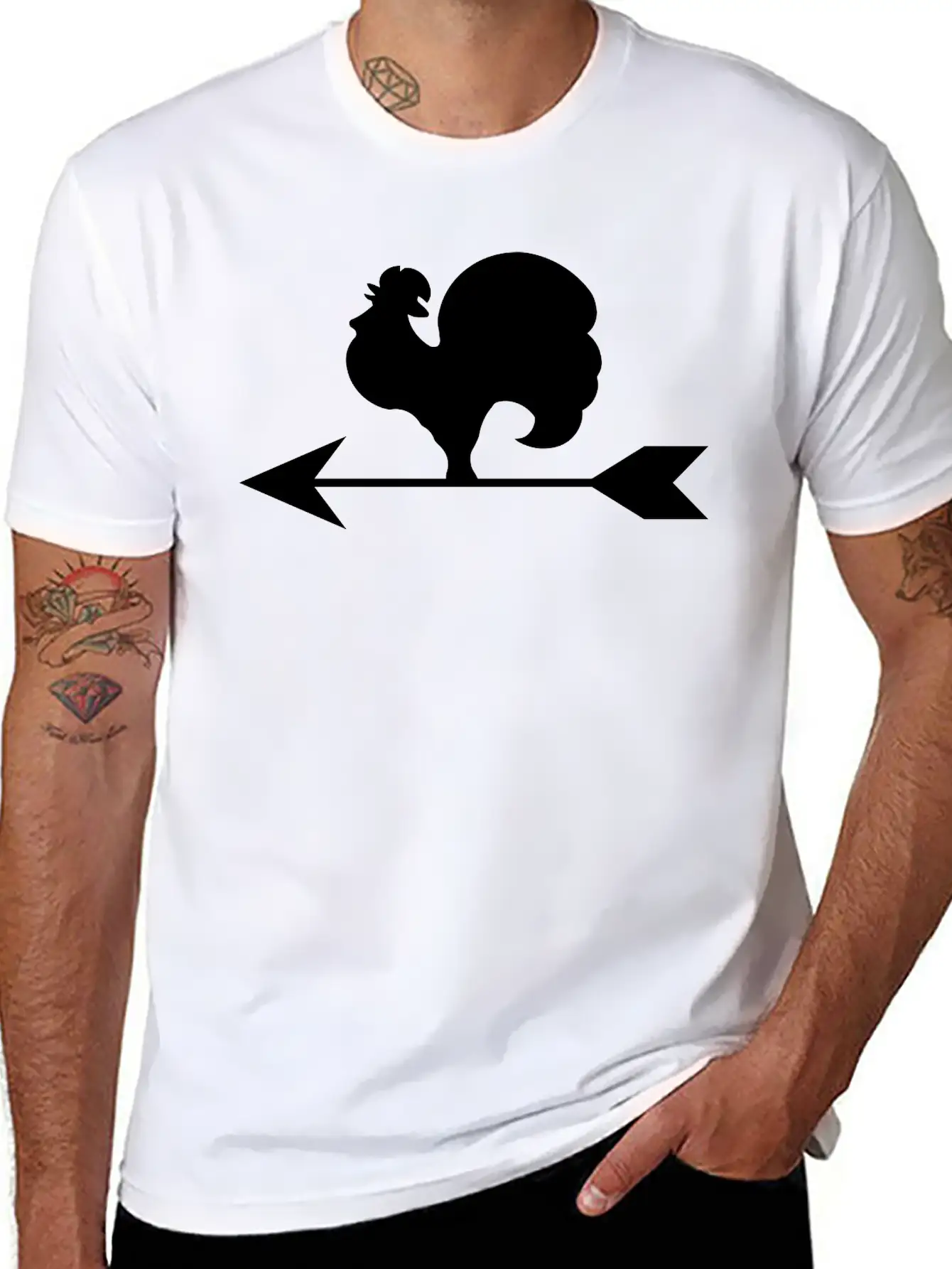 Rooster Weather Vane Silhouette Unisex Casual T-Shirt – Clean Design For Daily Comfort
