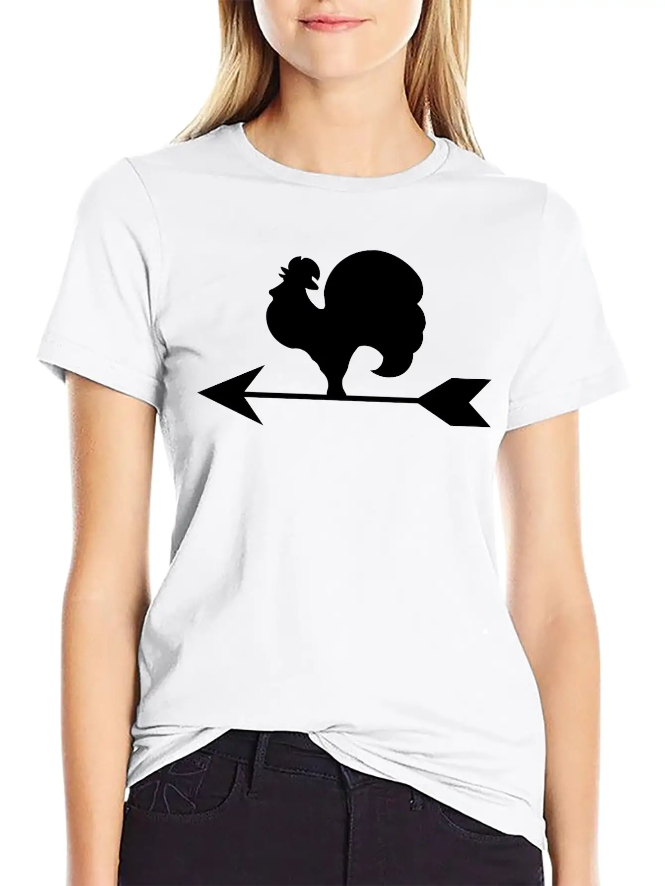 Rooster Weather Vane Silhouette Unisex Casual T-Shirt – Clean Design For Daily Comfort