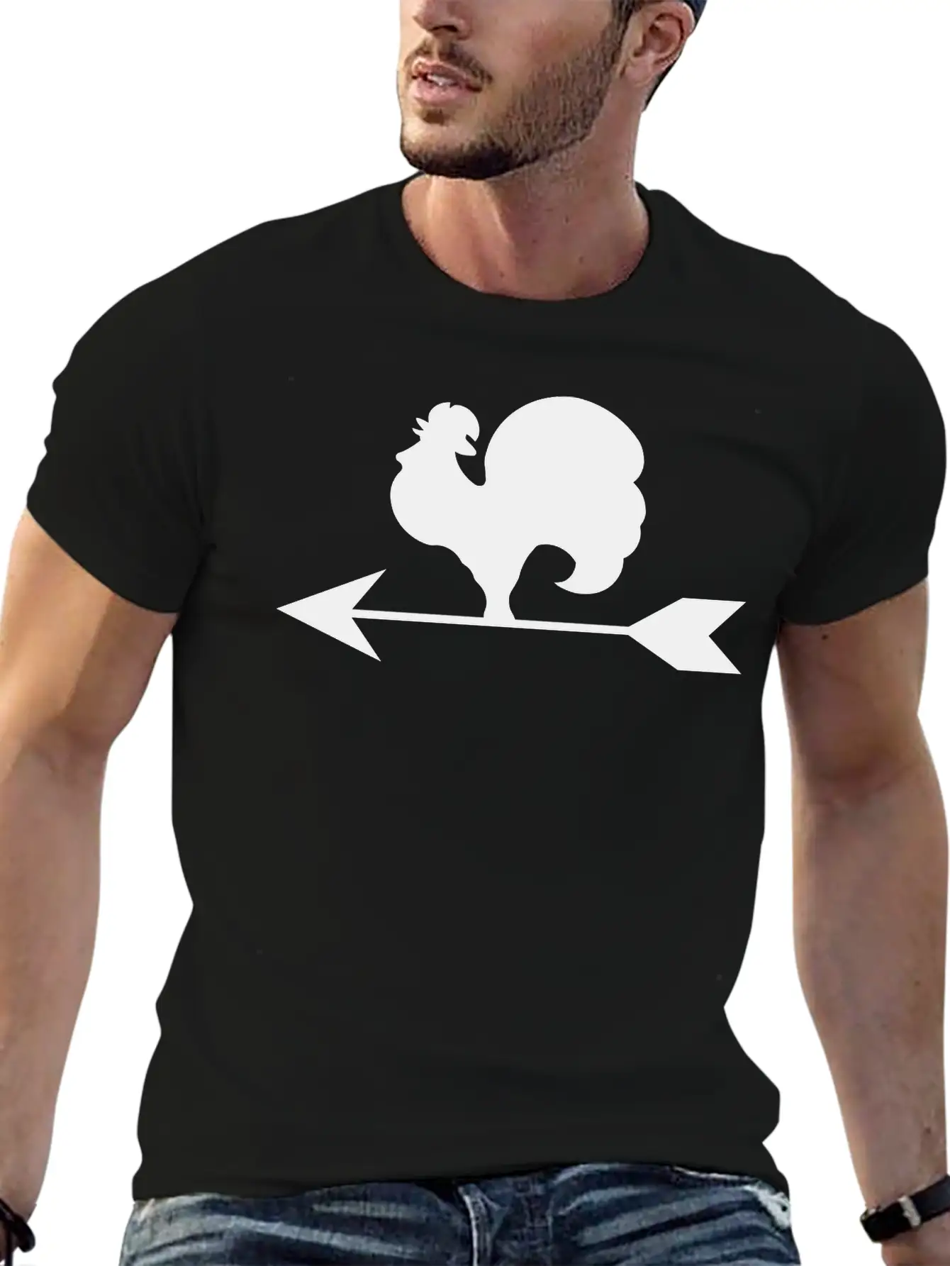 Rooster Weather Vane Silhouette Unisex Casual T-Shirt – Clean Design For Daily Comfort