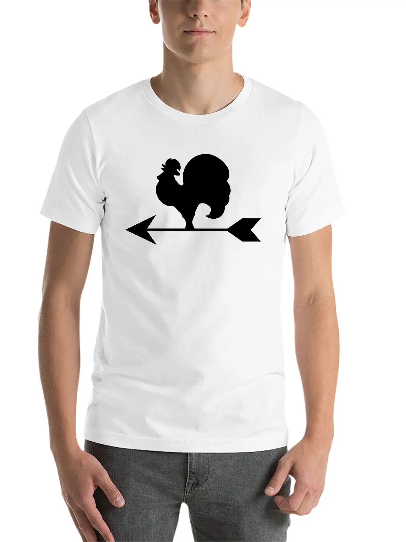 Rooster Weather Vane Silhouette Unisex Casual T-Shirt – Clean Design For Daily Comfort