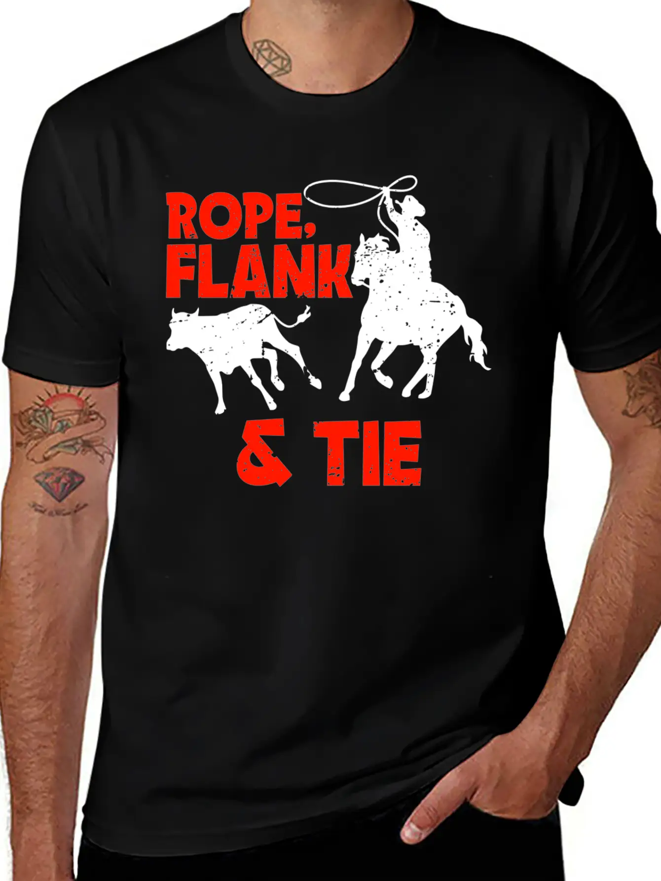 Rope Flank And Tie Cowboy Gift Stylish Everyday T-Shirt – Unisex Basic Cotton Tee