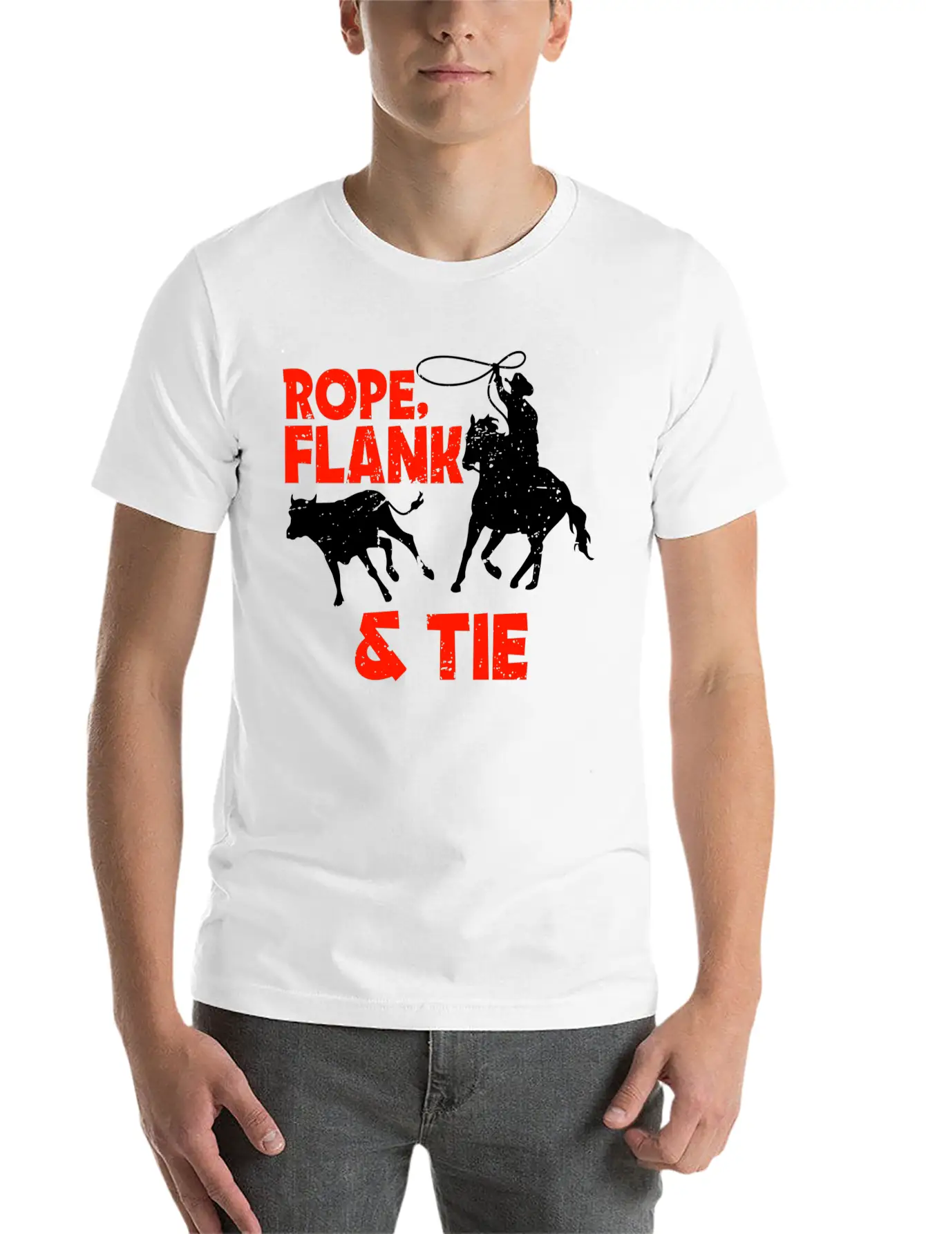 Rope Flank And Tie Cowboy Gift Stylish Everyday T-Shirt – Unisex Basic Cotton Tee