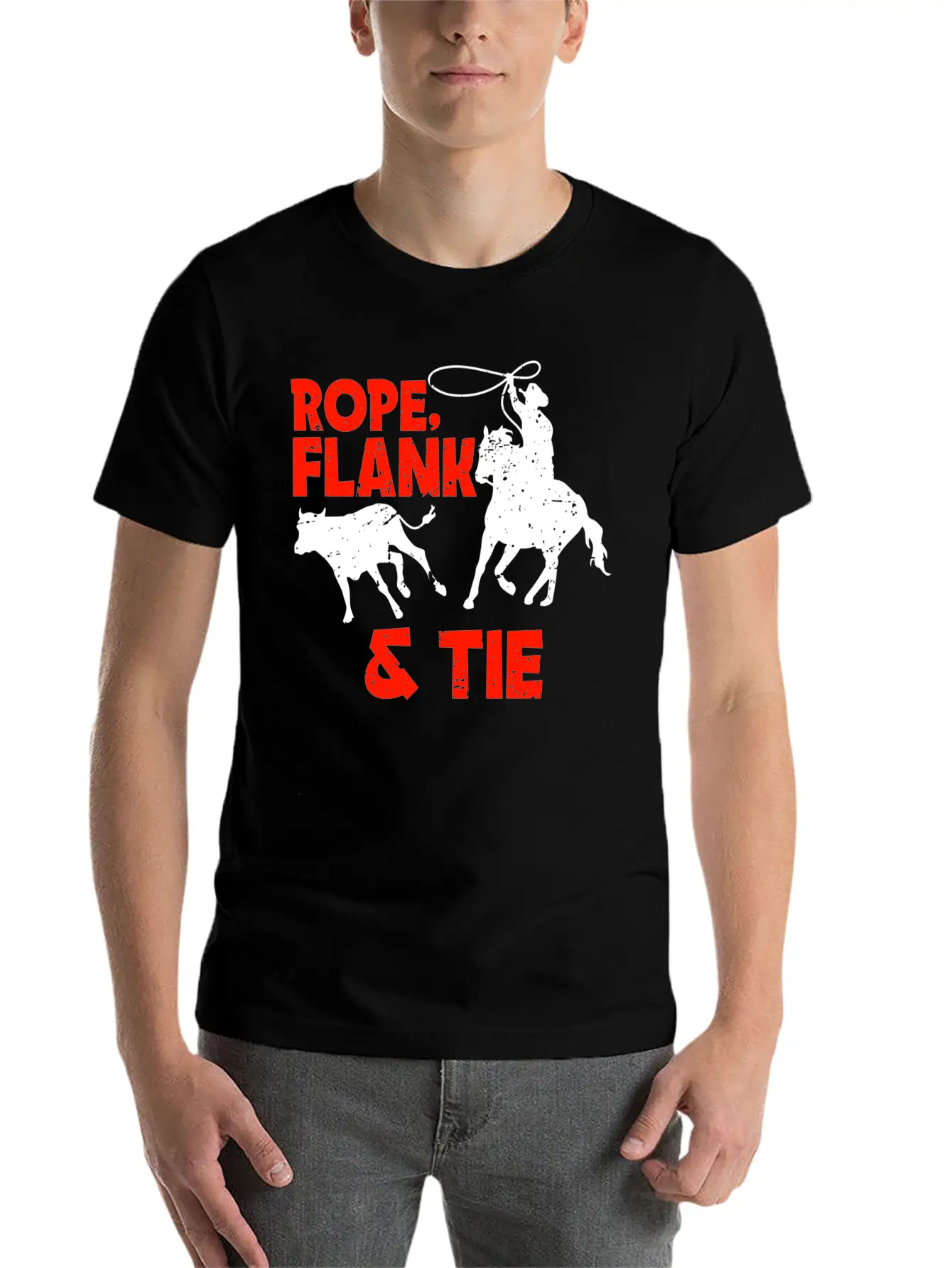 Rope Flank And Tie Cowboy Gift Stylish Everyday T-Shirt – Unisex Basic Cotton Tee