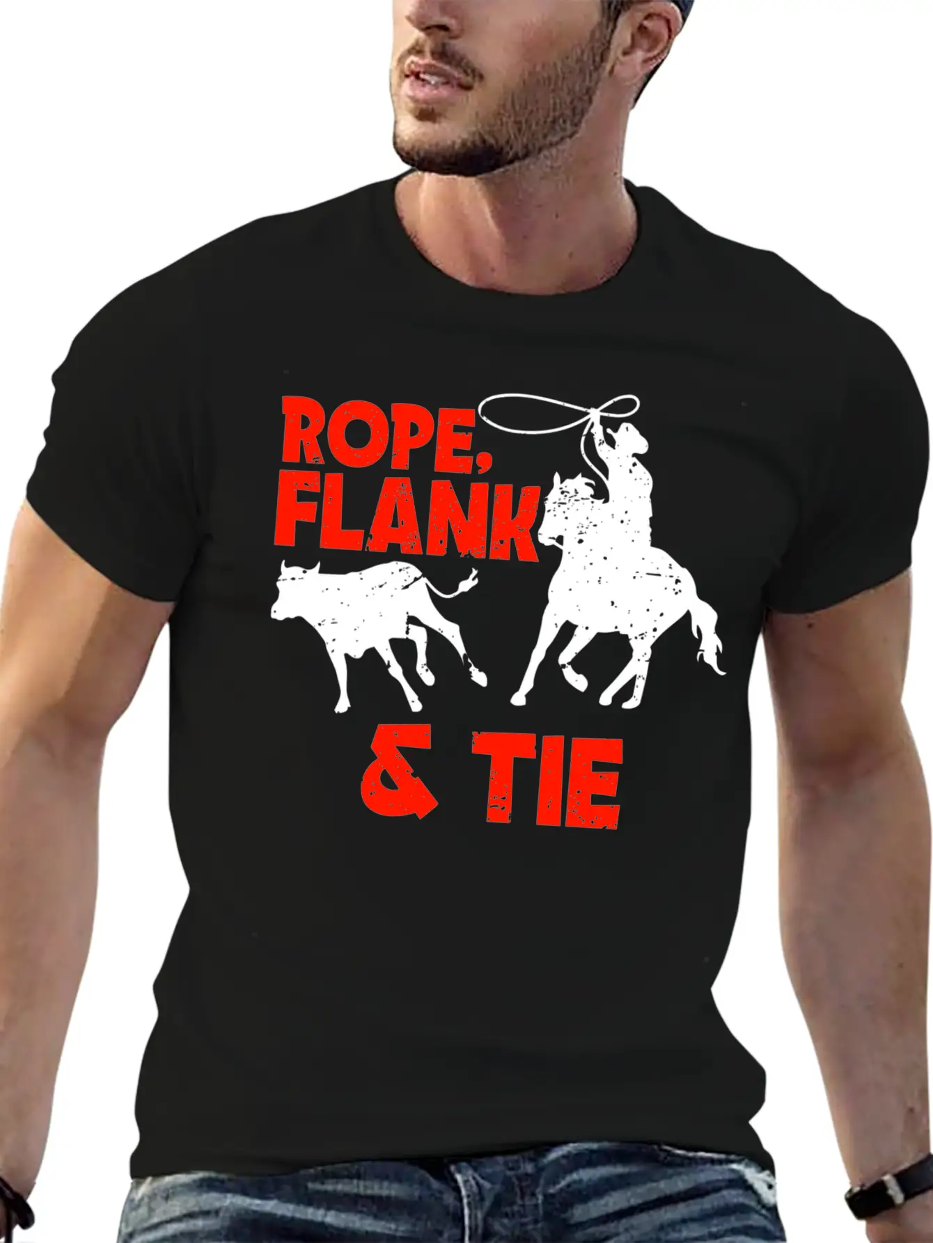 Rope Flank And Tie Cowboy Gift Stylish Everyday T-Shirt – Unisex Basic Cotton Tee
