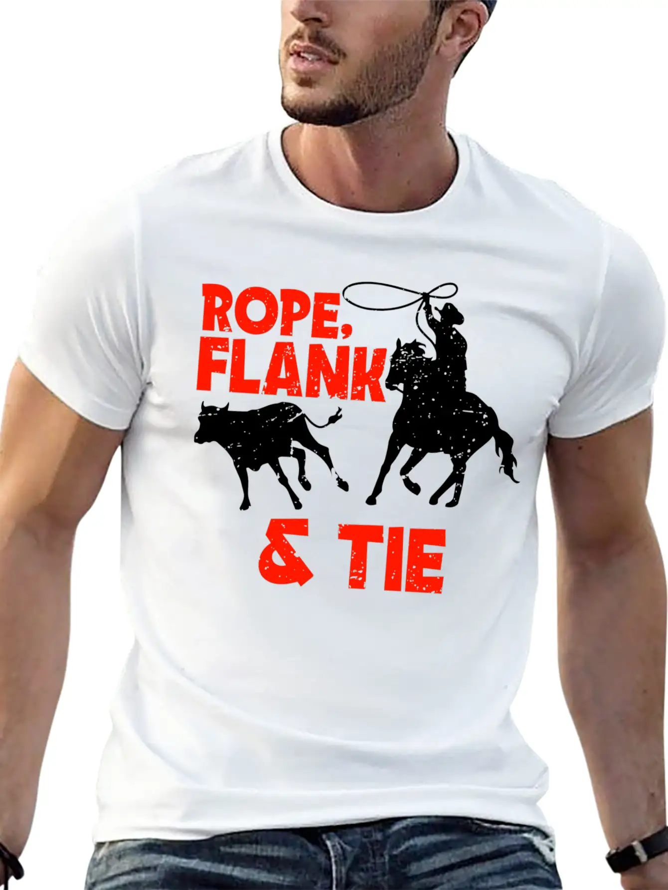 Rope Flank And Tie Cowboy Gift Stylish Everyday T-Shirt – Unisex Basic Cotton Tee
