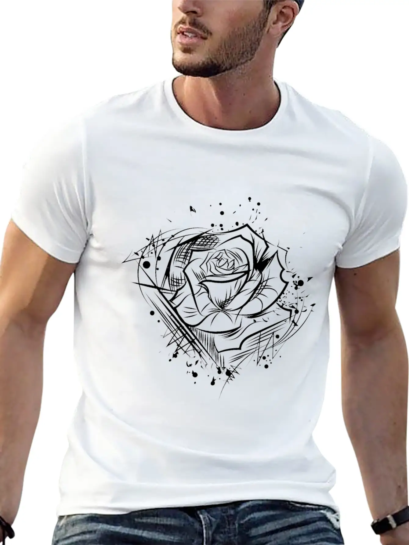 Rose - Drawing Nature Cool Tattoo Idea Soft Cotton Short Sleeve Tee – Unisex Wardrobe Staple