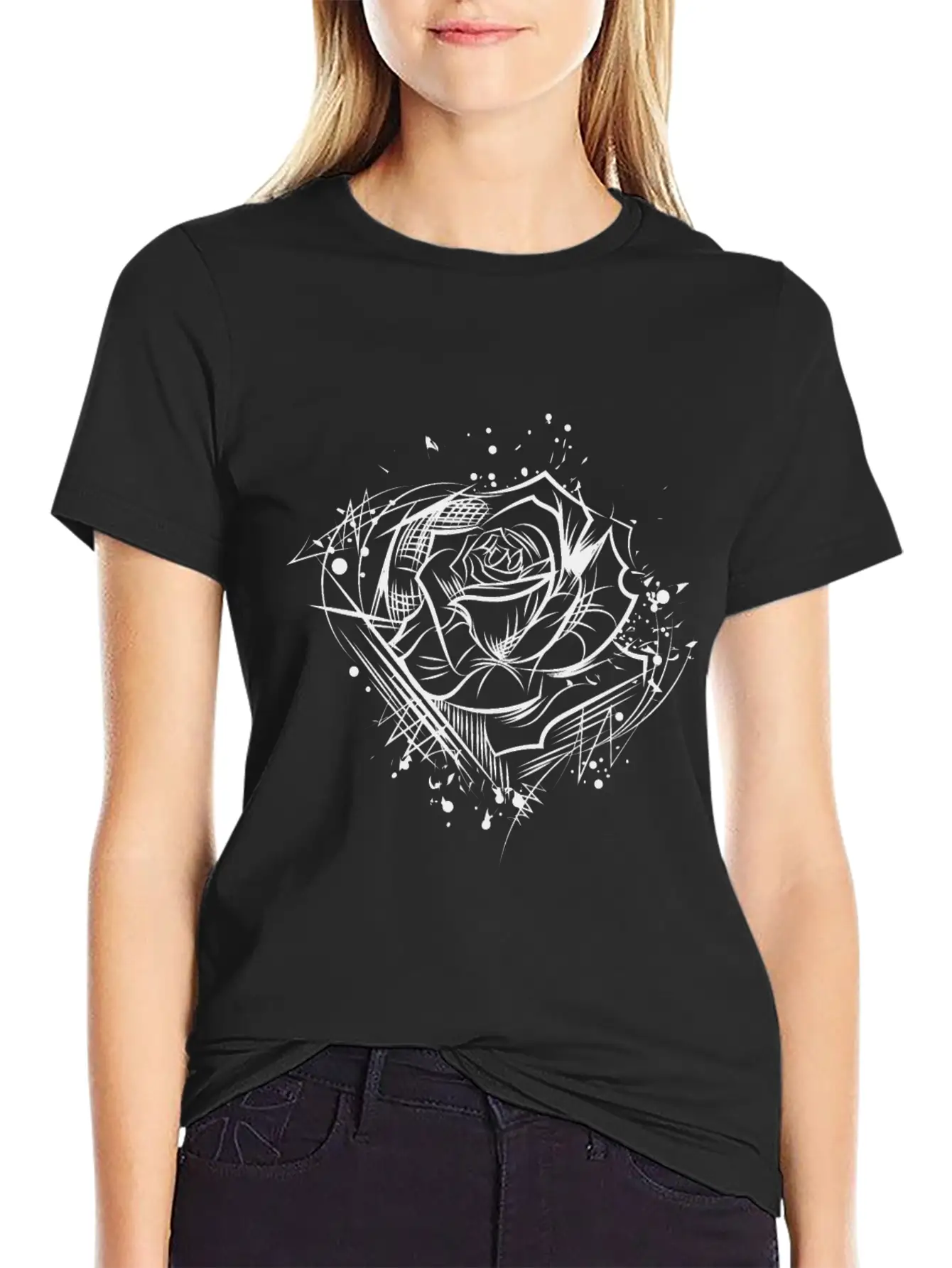 Rose - Drawing Nature Cool Tattoo Idea Soft Cotton Short Sleeve Tee – Unisex Wardrobe Staple