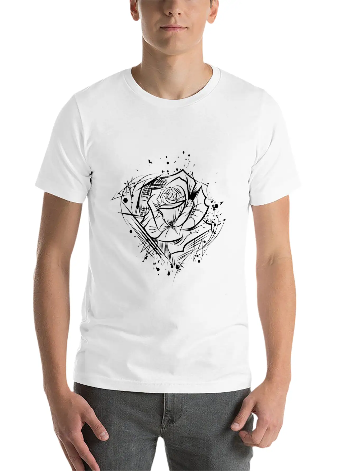 Rose - Drawing Nature Cool Tattoo Idea Soft Cotton Short Sleeve Tee – Unisex Wardrobe Staple