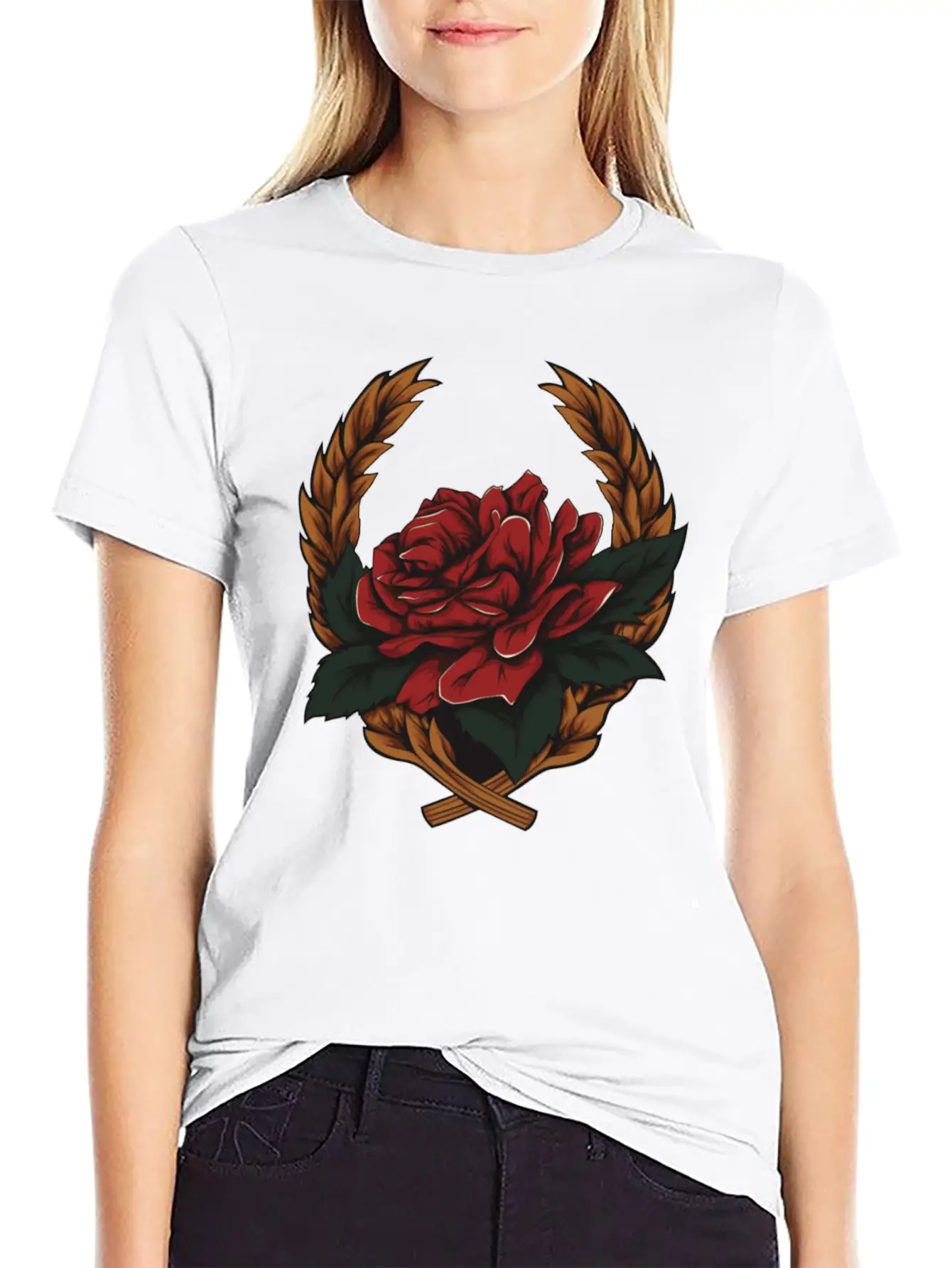Rose Essential Cotton Tee For Daily Outfits – Unisex Style